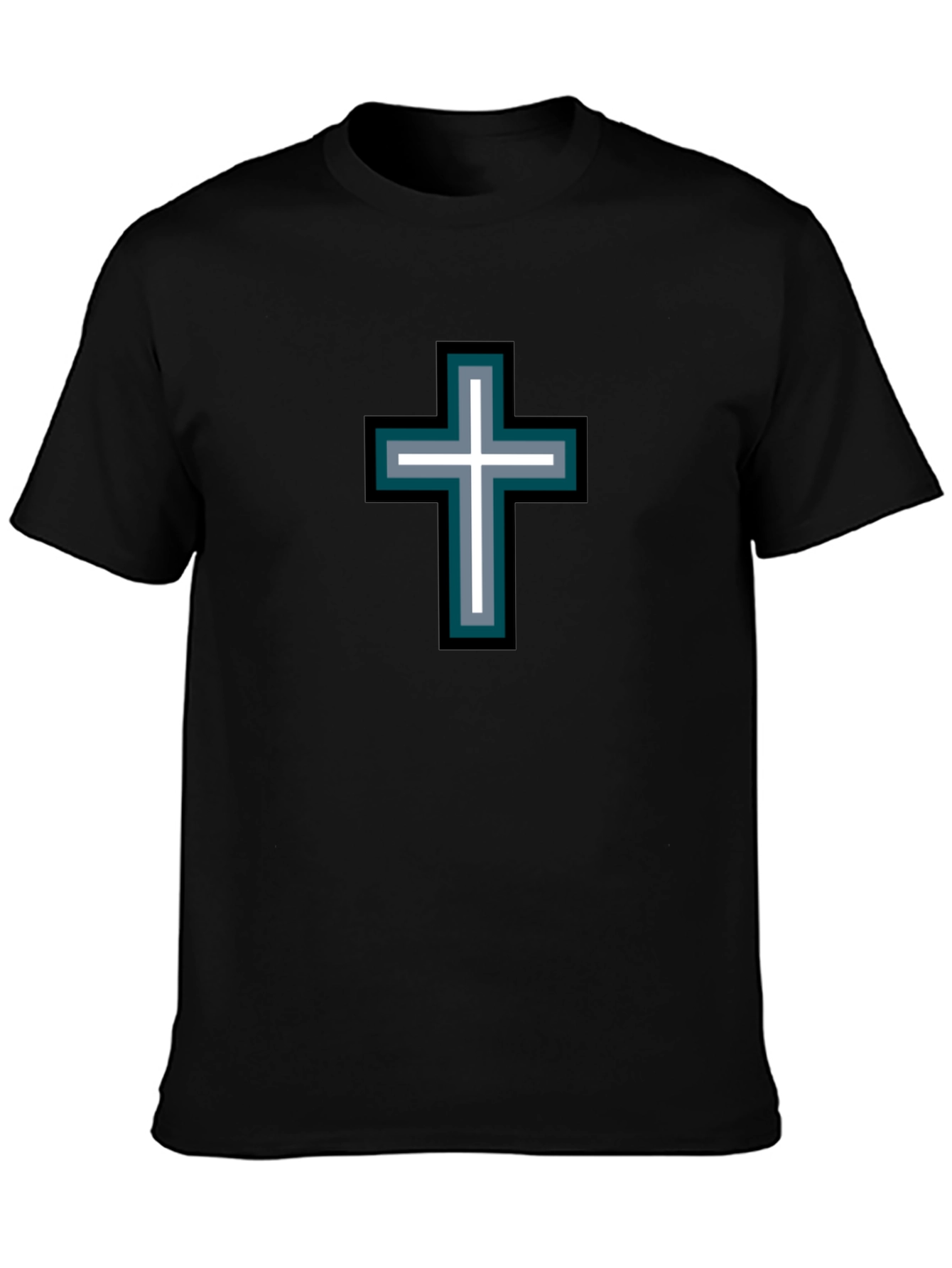 Cross Graphic Black T-Shirt - Stylish Religious Tee