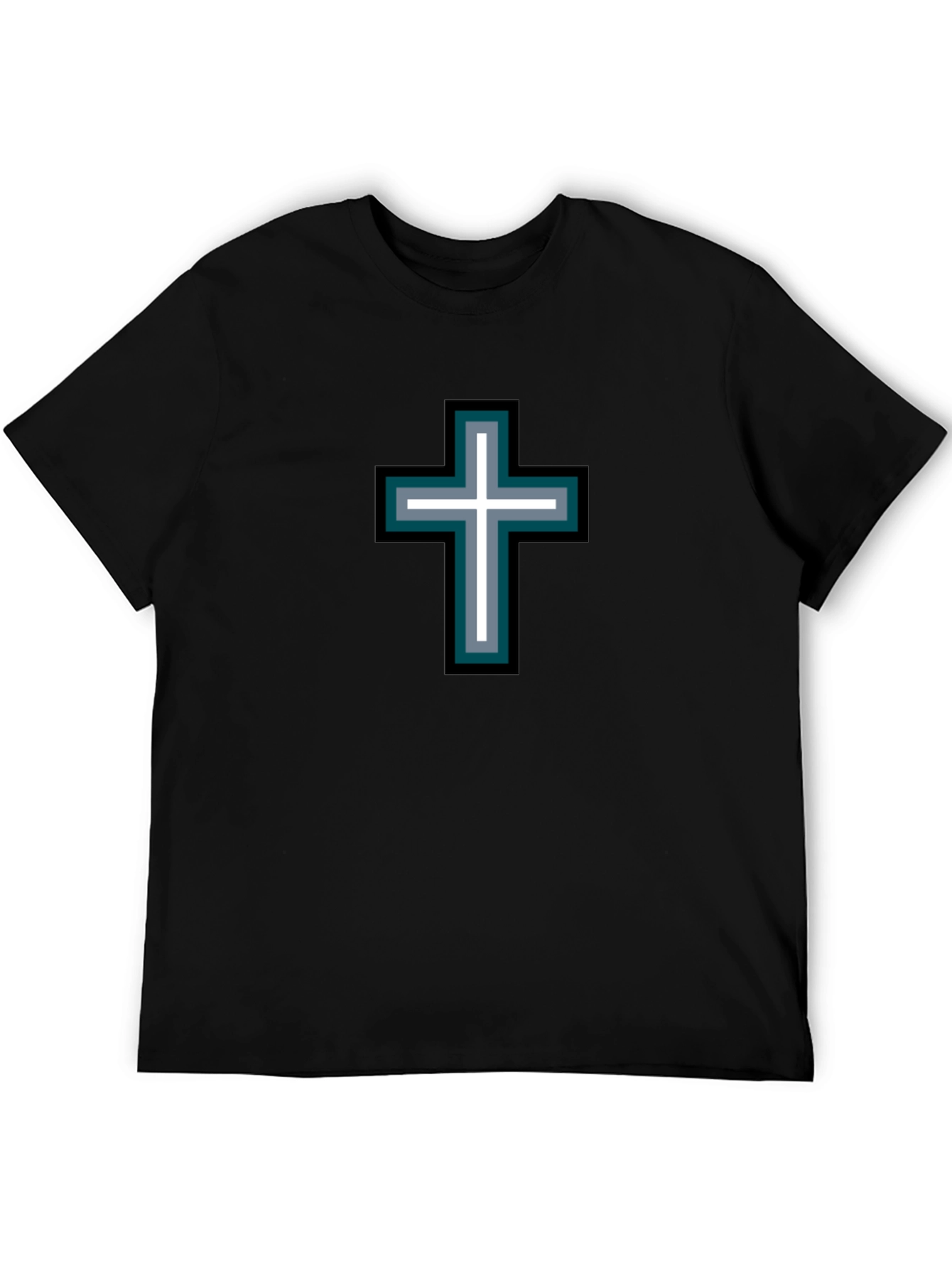 Cross Graphic Black T-Shirt - Stylish Religious Tee