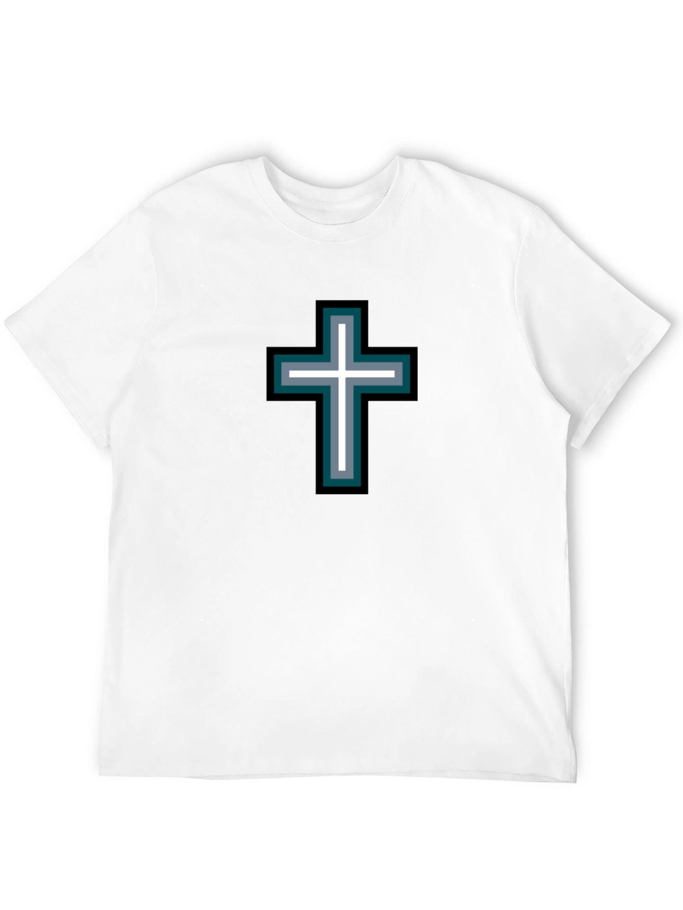 Cross Graphic Black T-Shirt - Stylish Religious Tee