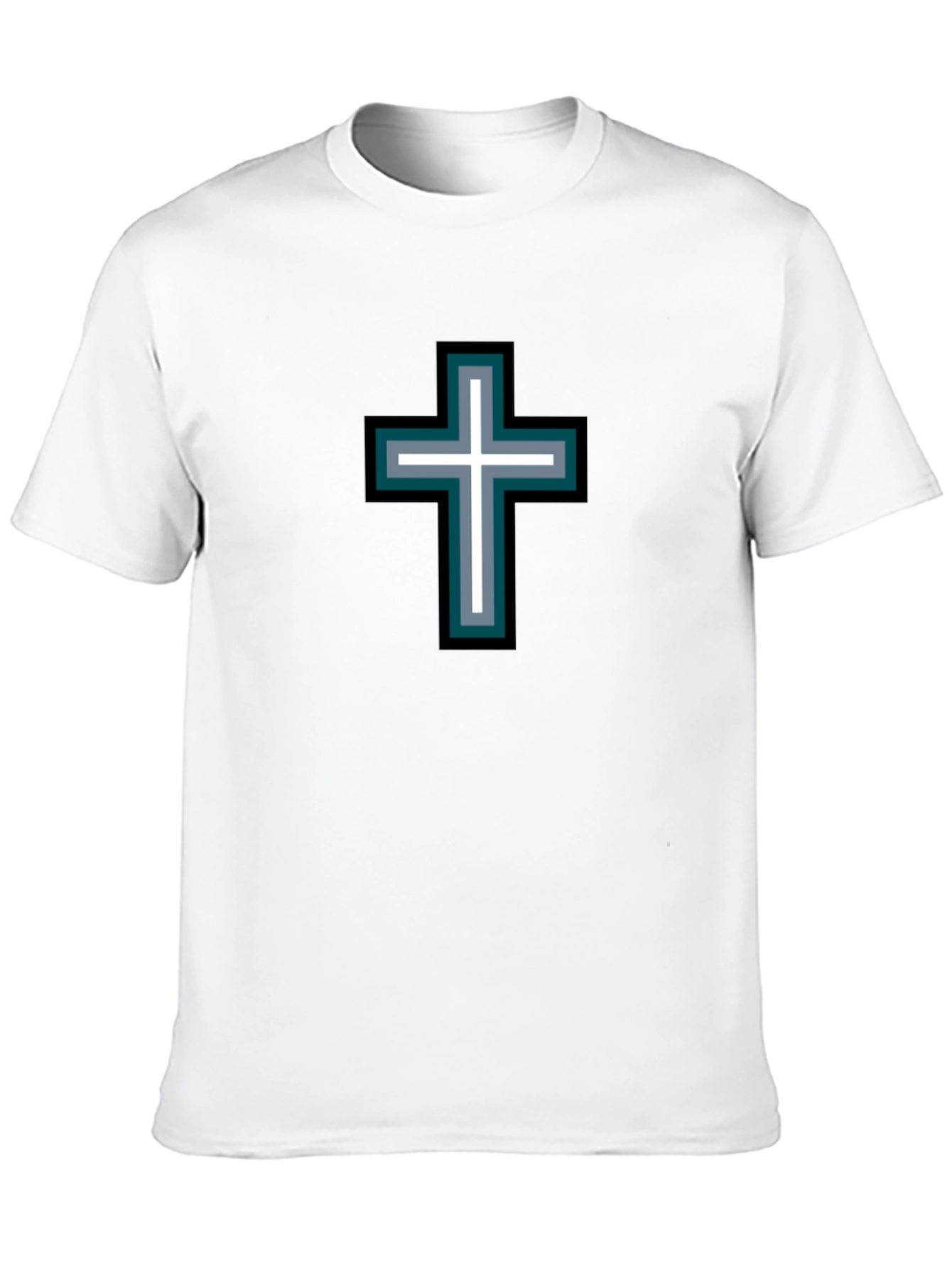 Cross Graphic Black T-Shirt - Stylish Religious Tee