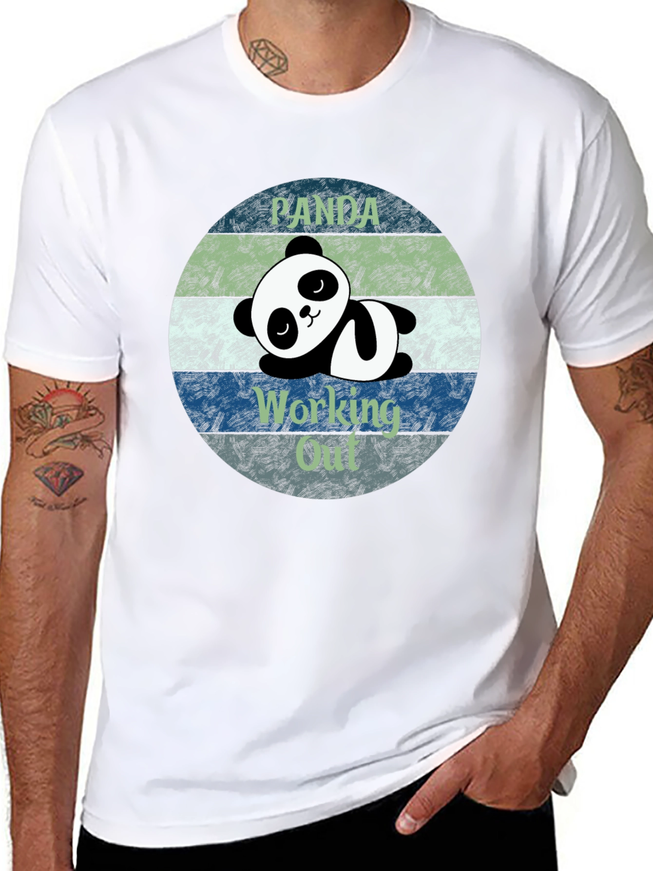 Panda Working Out Funny T-Shirt