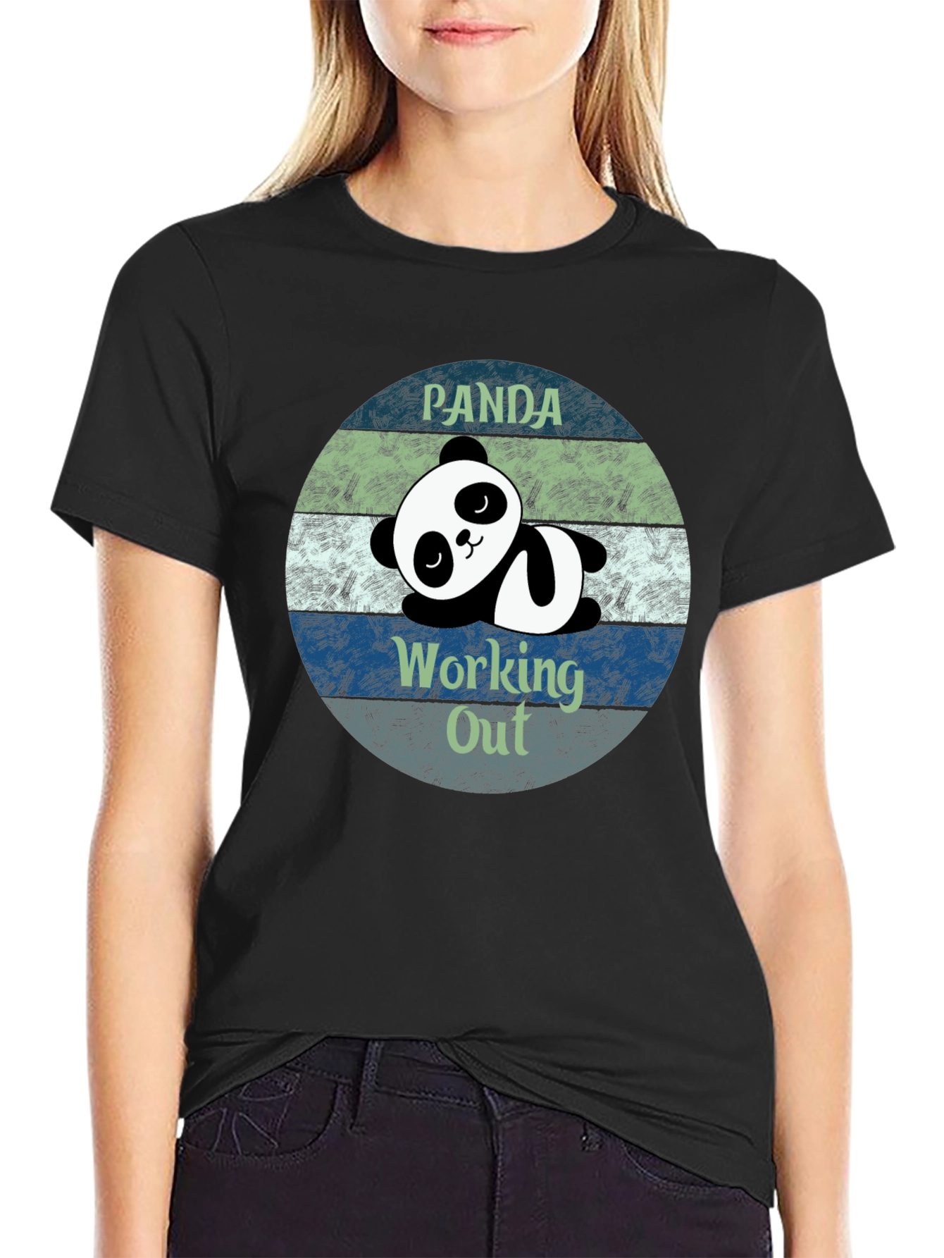 Panda Working Out Funny T-Shirt