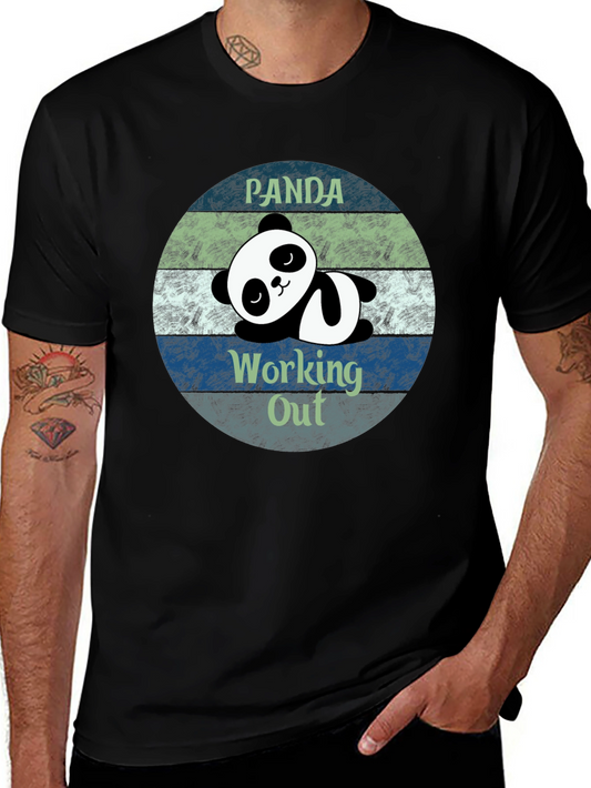 Panda Working Out Funny T-Shirt