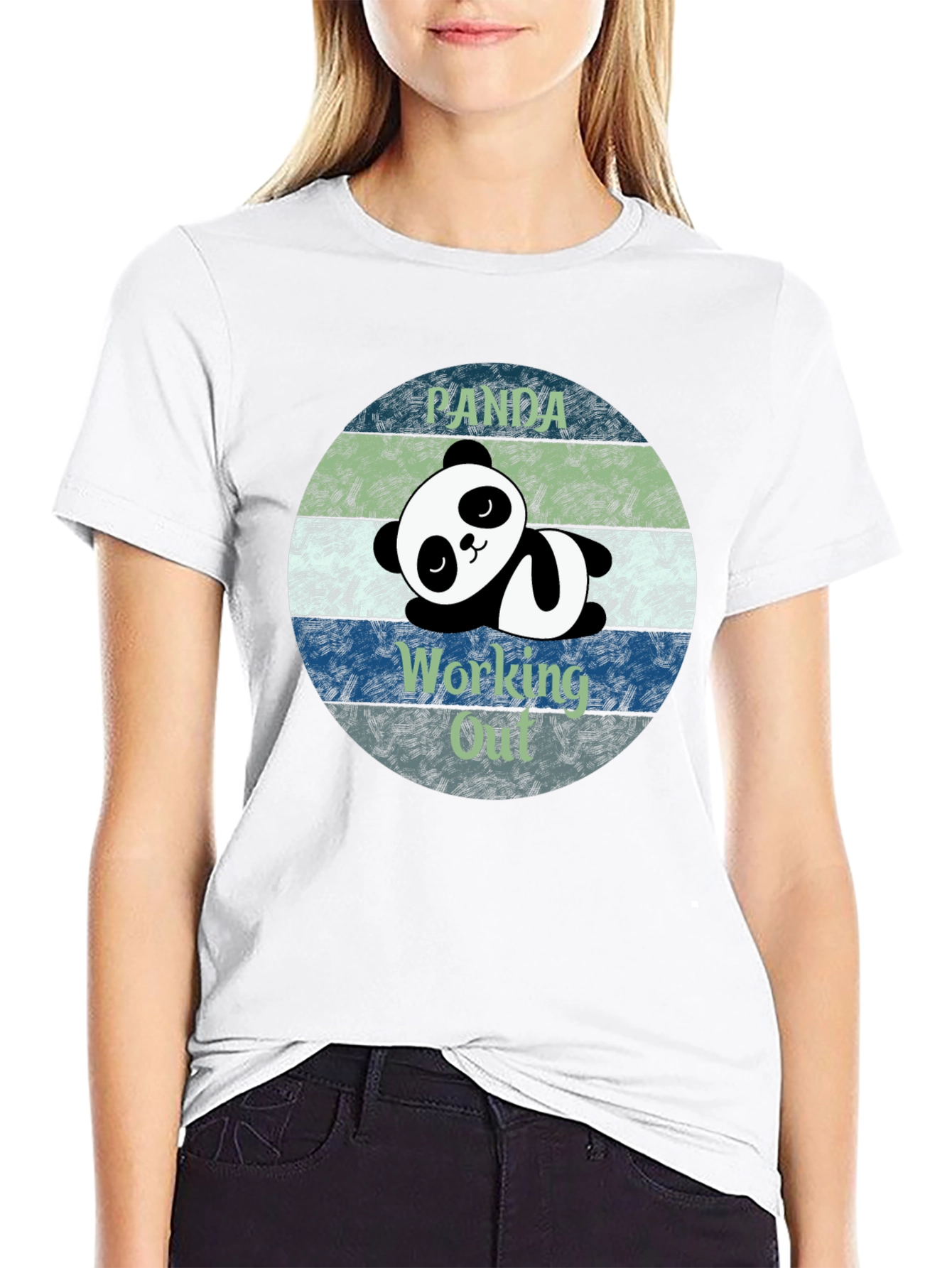 Panda Working Out Funny T-Shirt