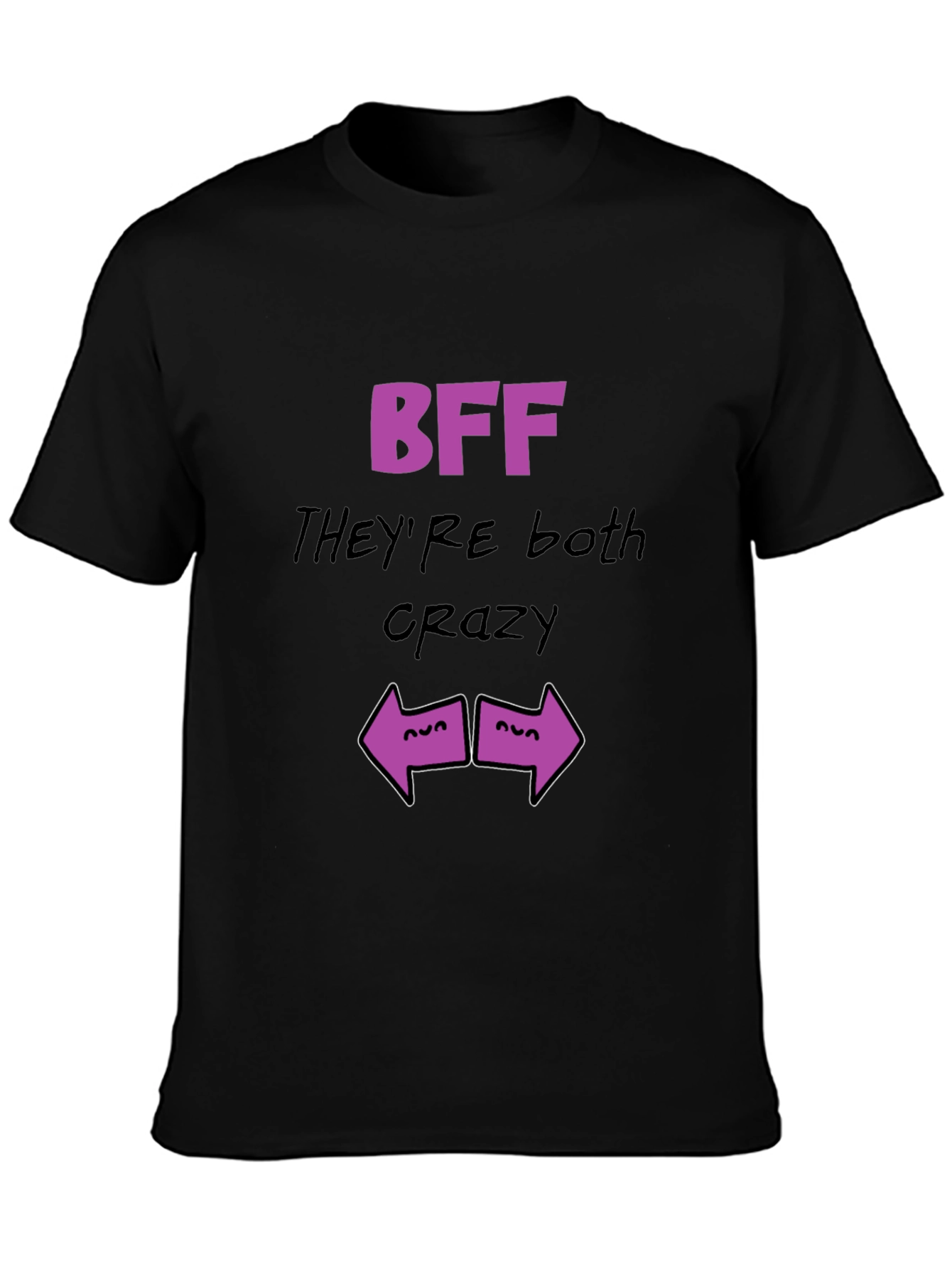 Crazy BFF Graphic Tee - Black