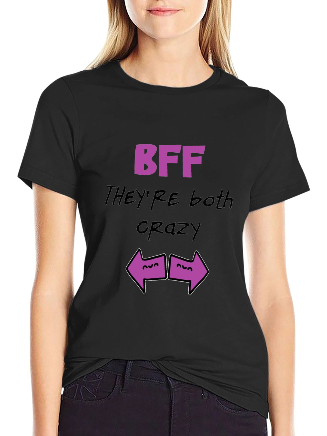 Crazy BFF Graphic Tee - Black