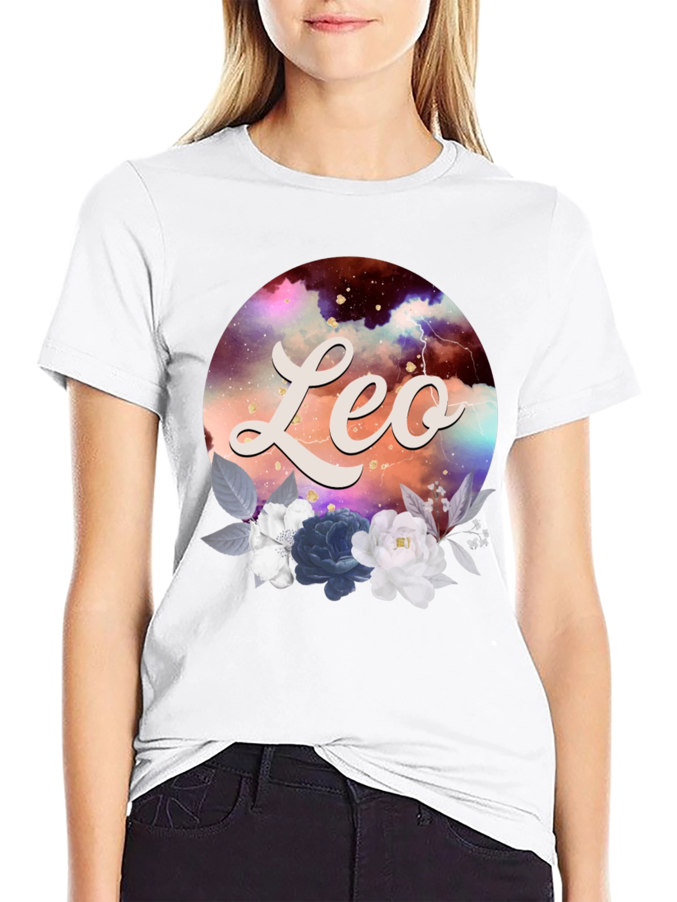 Leo Zodiac Floral T-Shirt