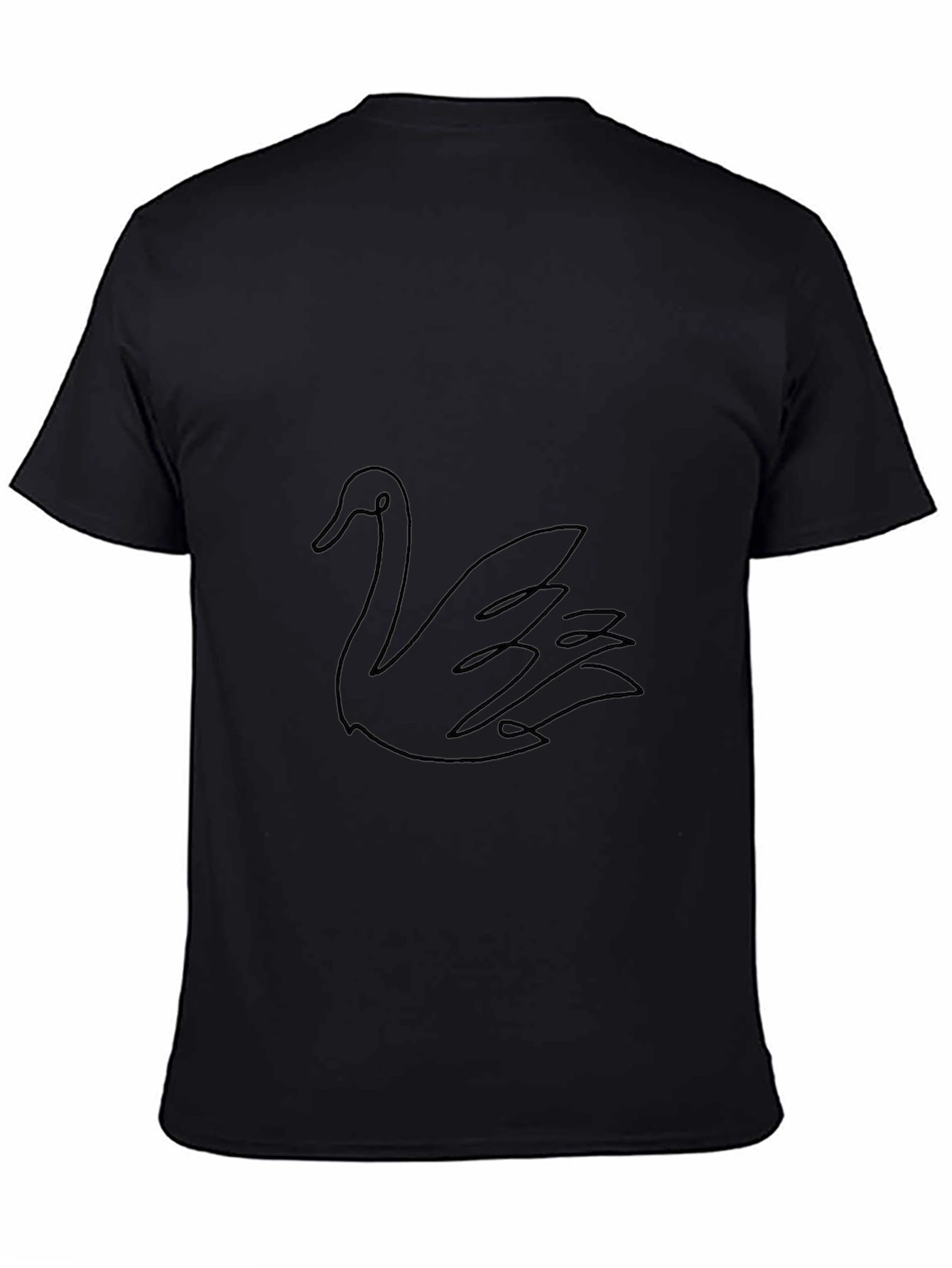 Mens Black Swan Graphic Tee - Modern Style