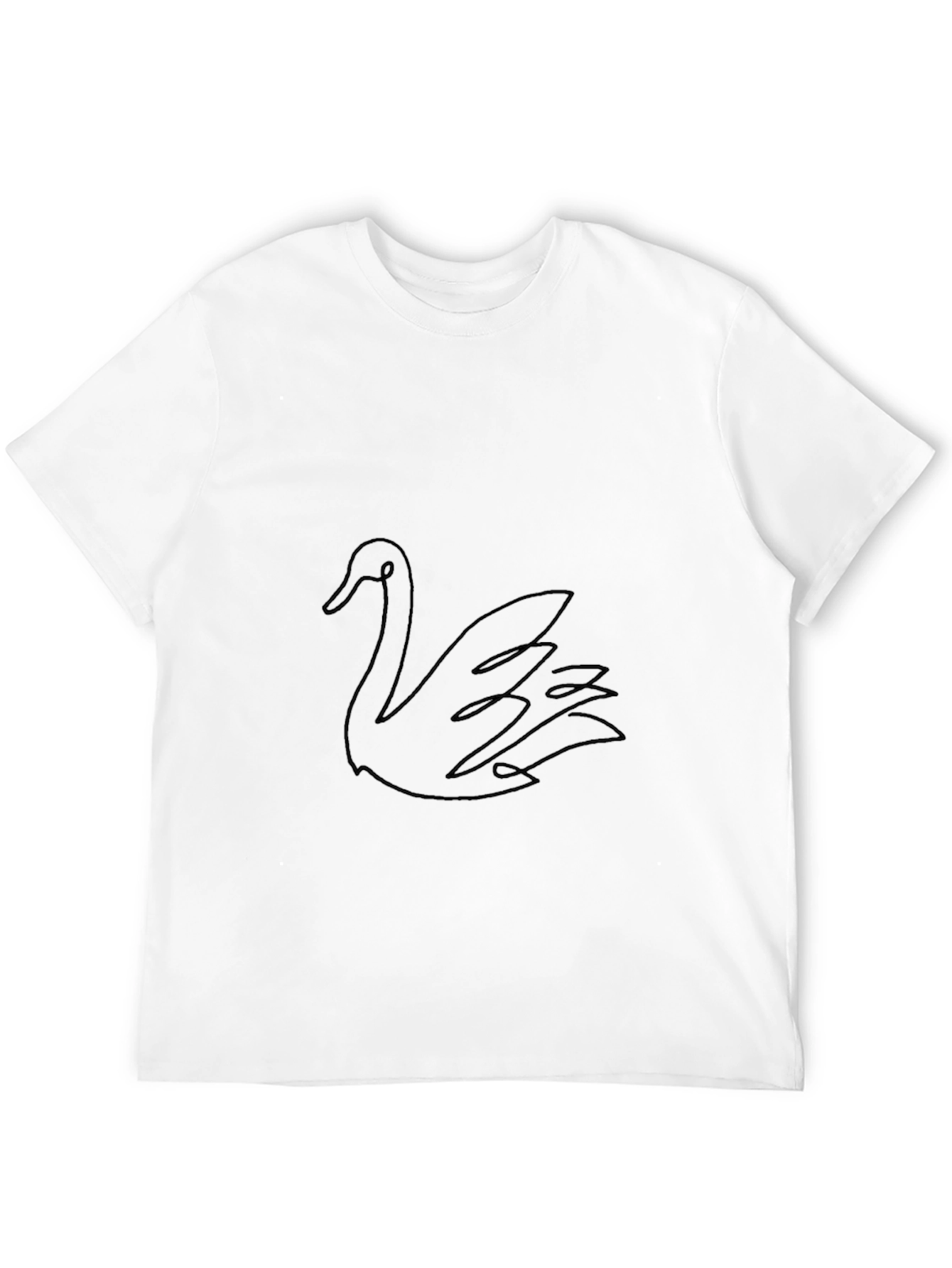 Mens Black Swan Graphic Tee - Modern Style