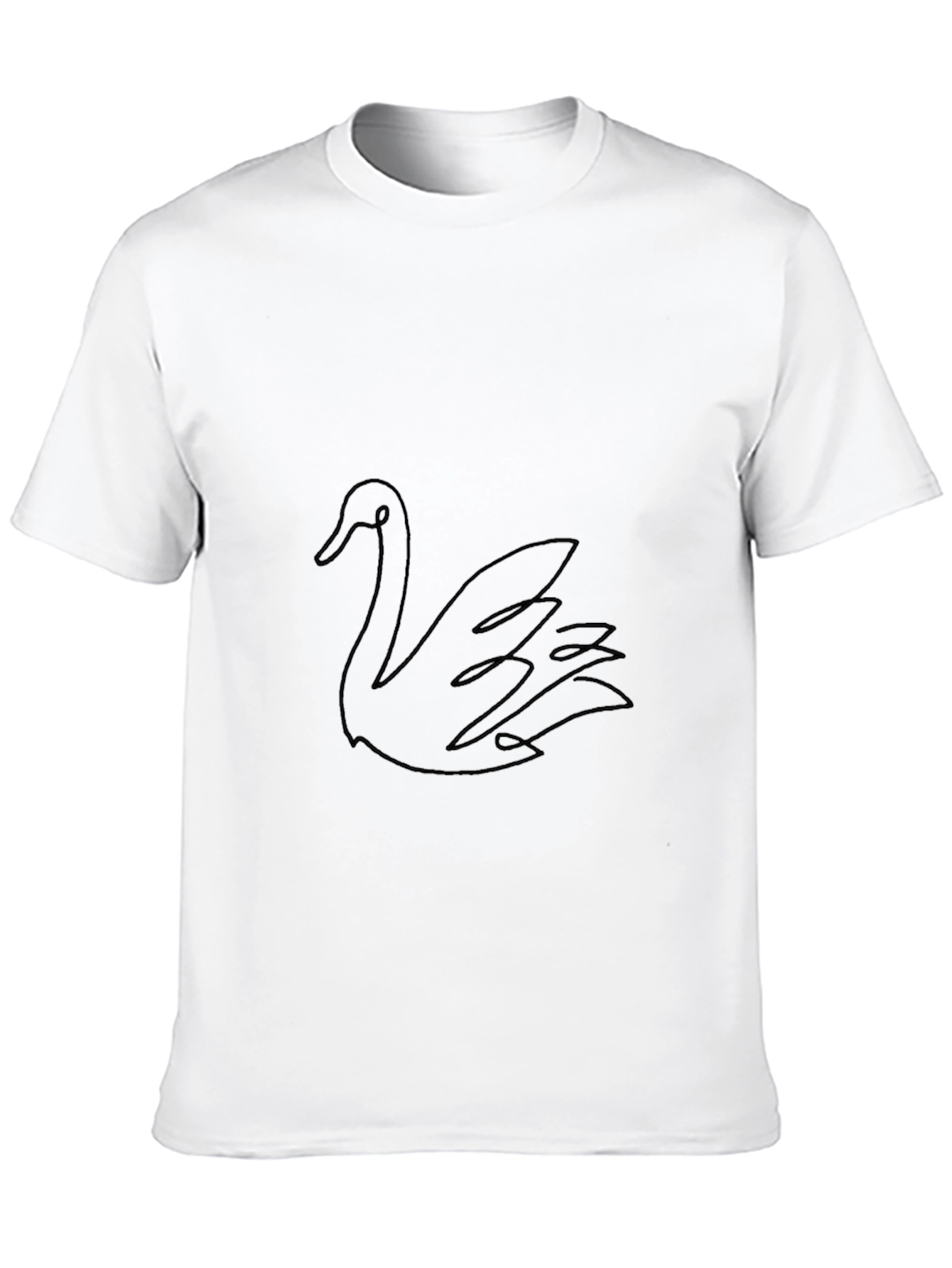 Mens Black Swan Graphic Tee - Modern Style