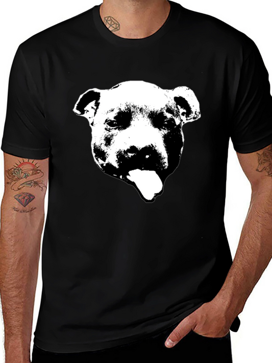 Black Pitbull Graphic T-Shirt - Crew Neck