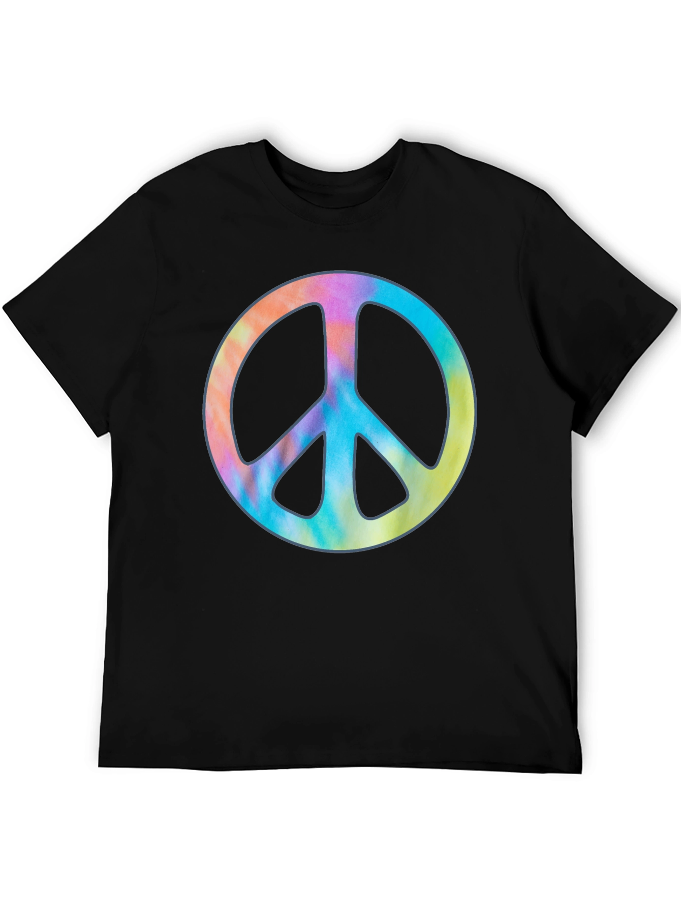 Peace Sign Tie Dye Graphic T-Shirt - Black