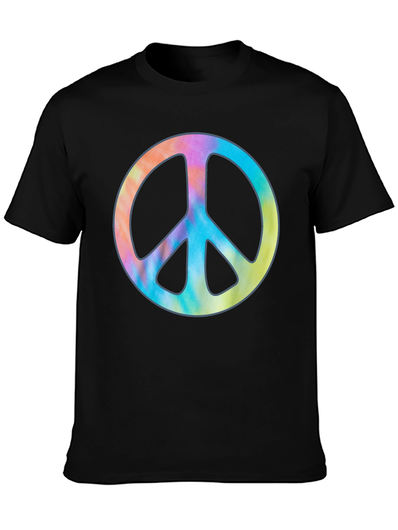 Peace Sign Tie Dye Graphic T-Shirt - Black