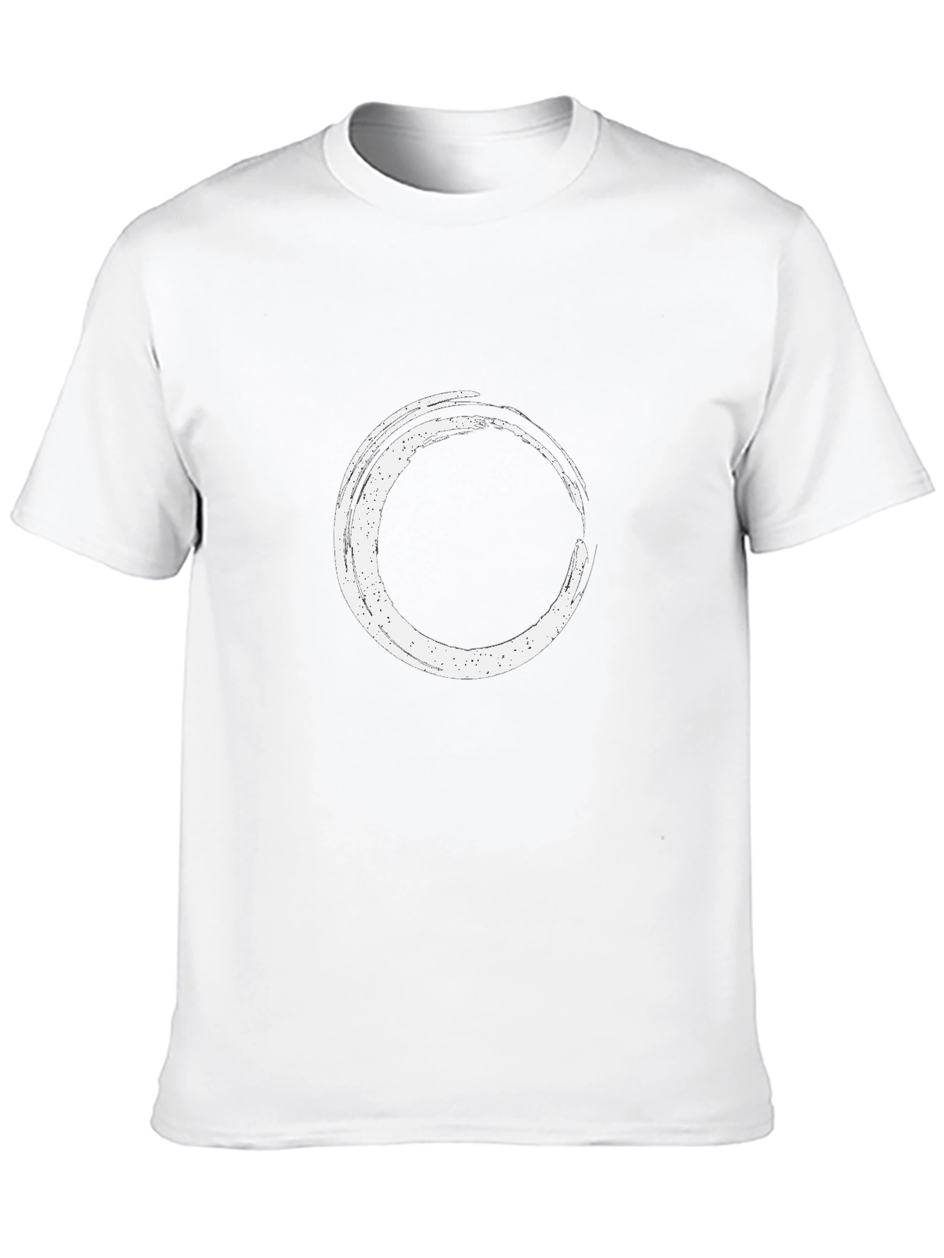 Mens Black T-Shirt with White Circle Graphic