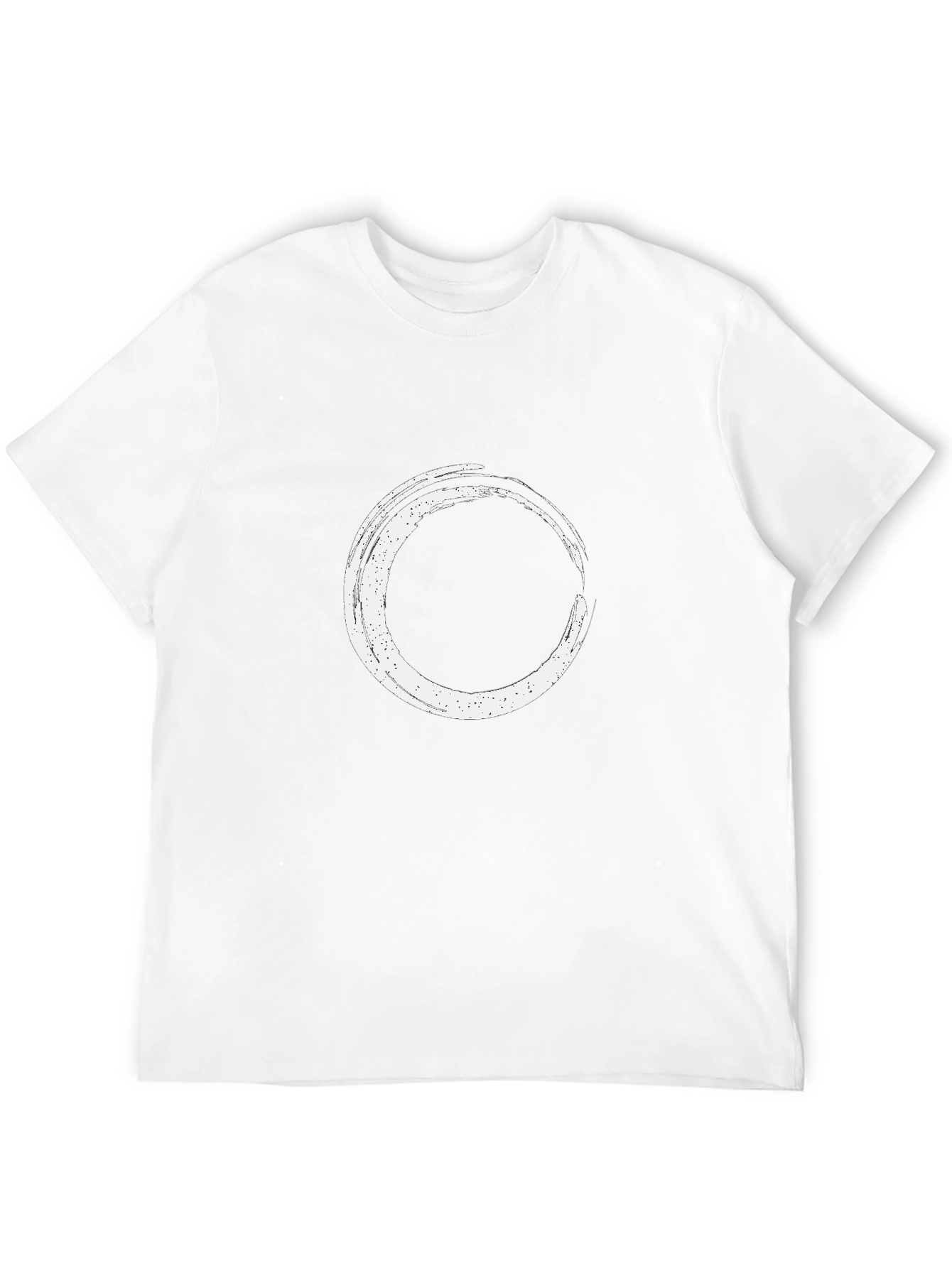Mens Black T-Shirt with White Circle Graphic