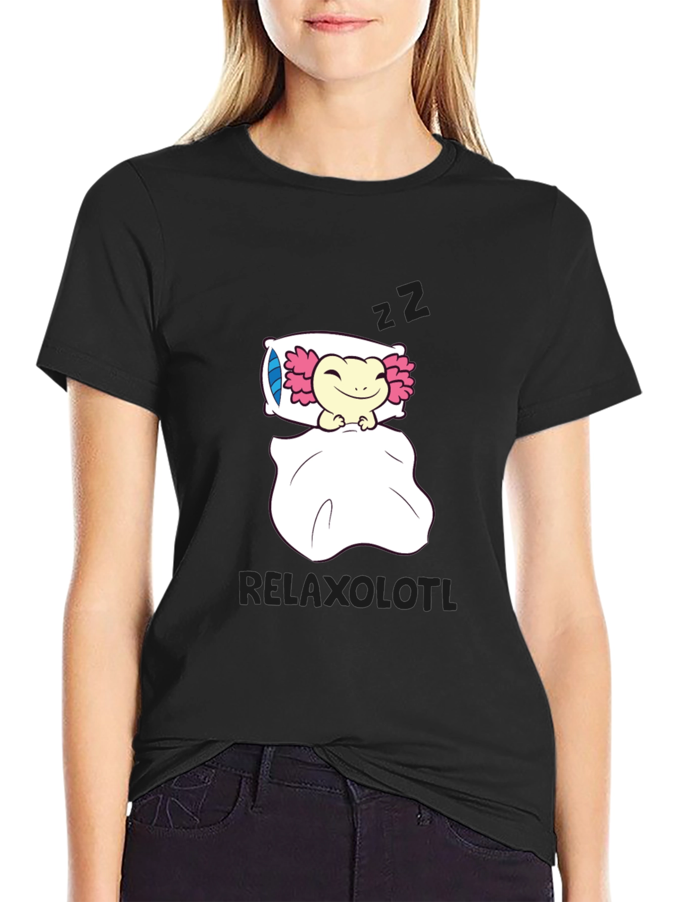 Relaxolotl T-Shirt - Sleeping Axolotl Design