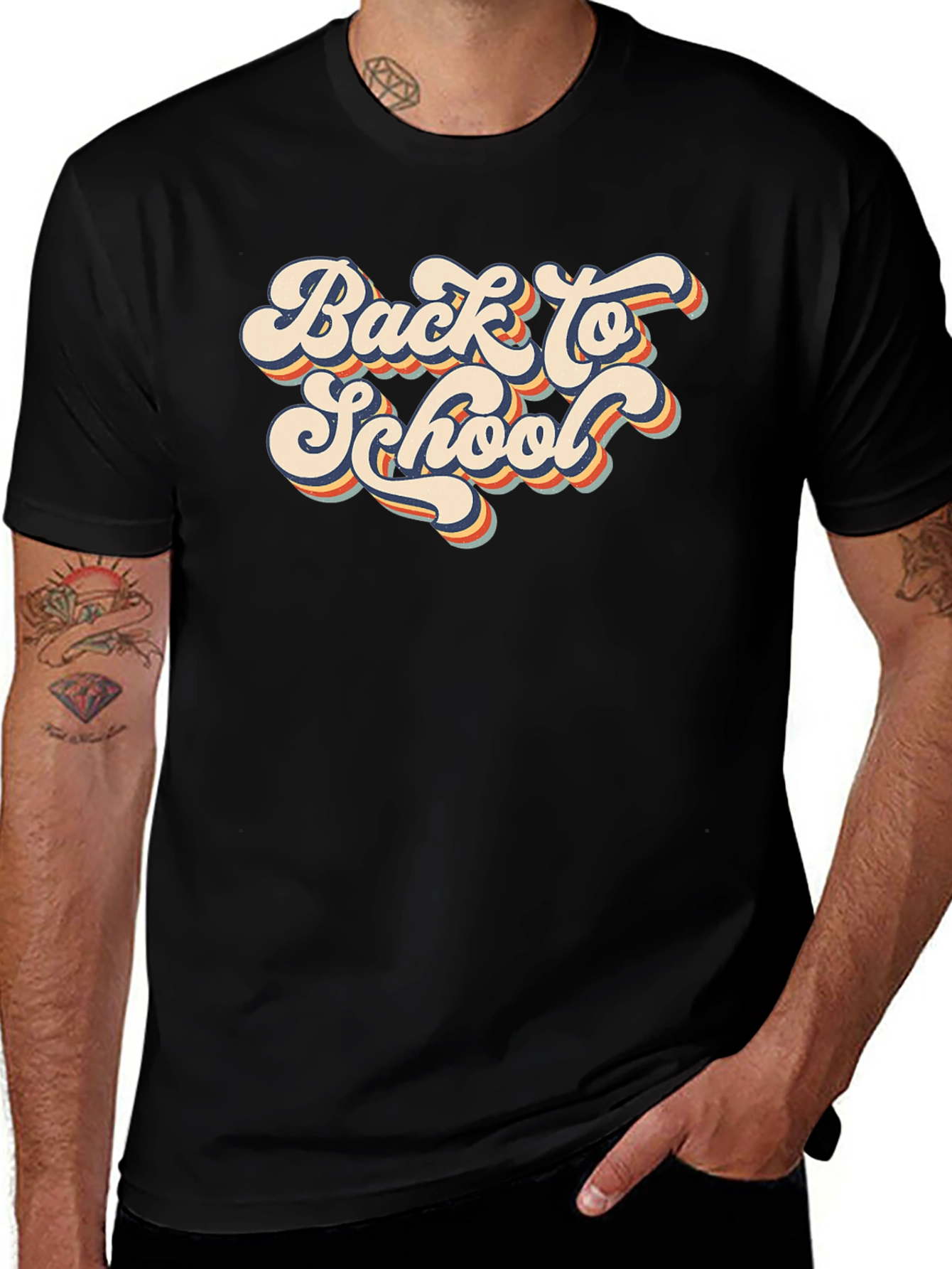 Retro Back to School Graphic Tee - Black