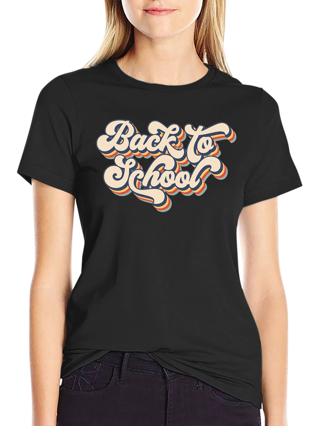 Retro Back to School Graphic Tee - Black
