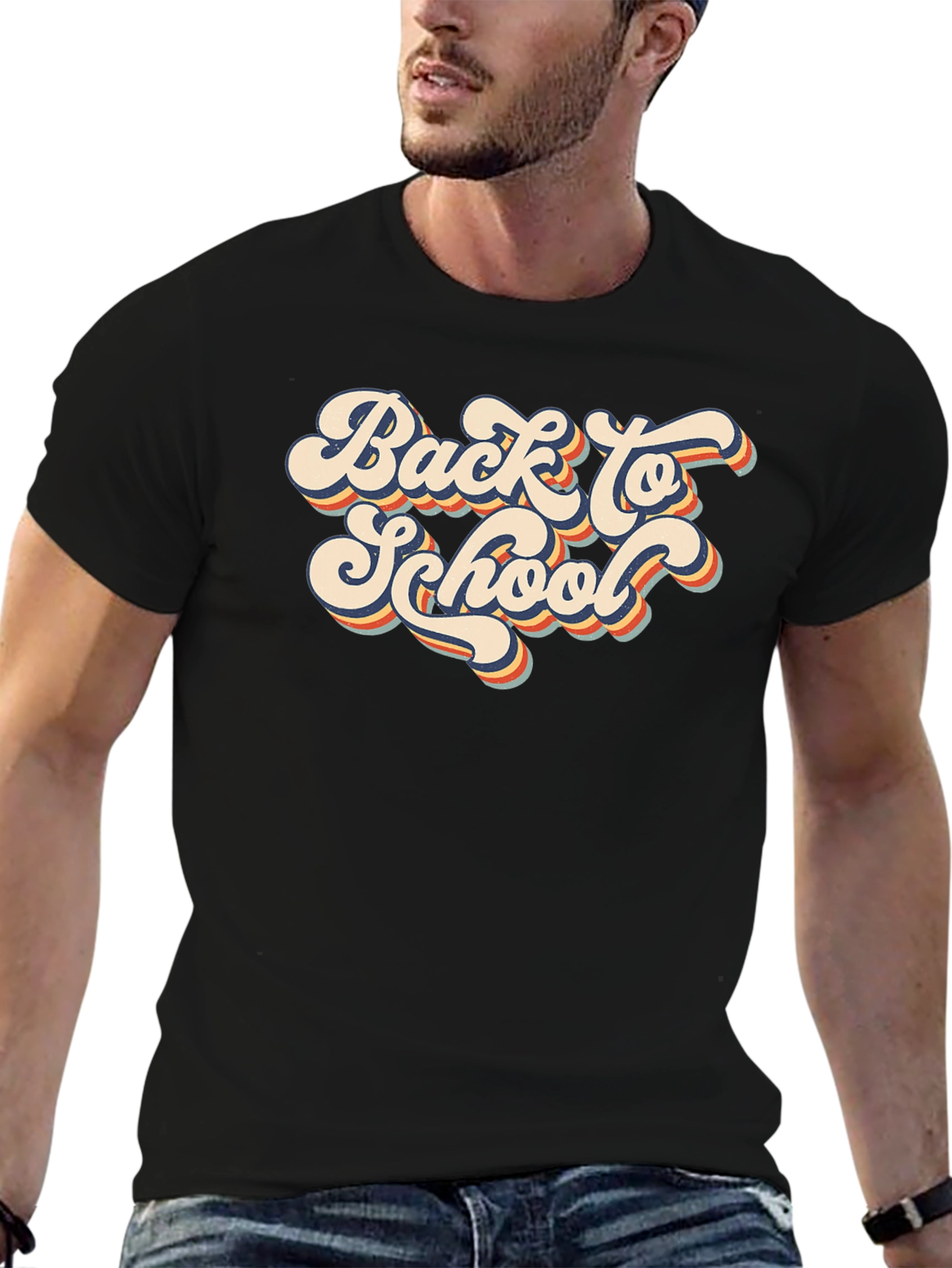 Retro Back to School Graphic Tee - Black