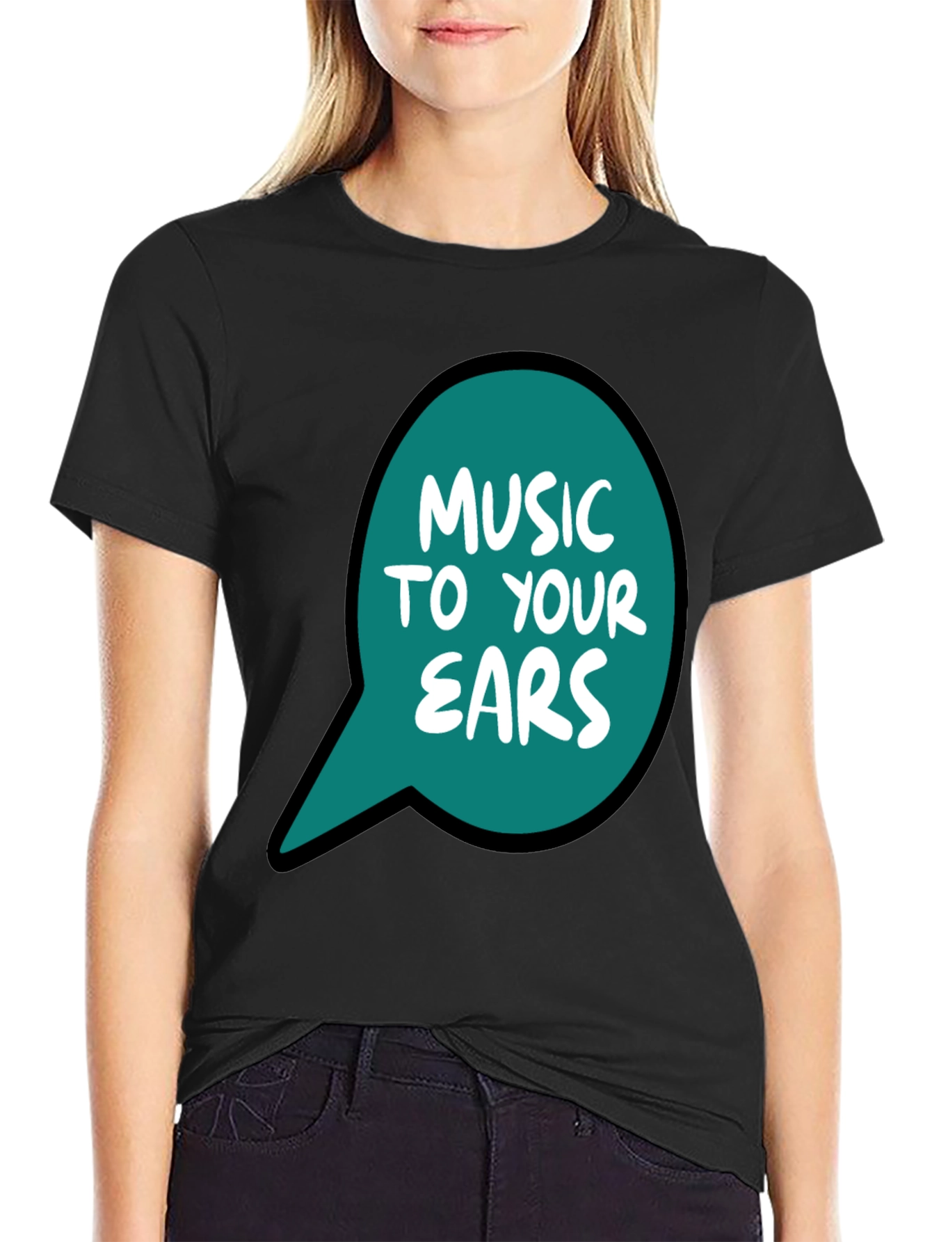 Music To Your Ears Graphic Tee - Black