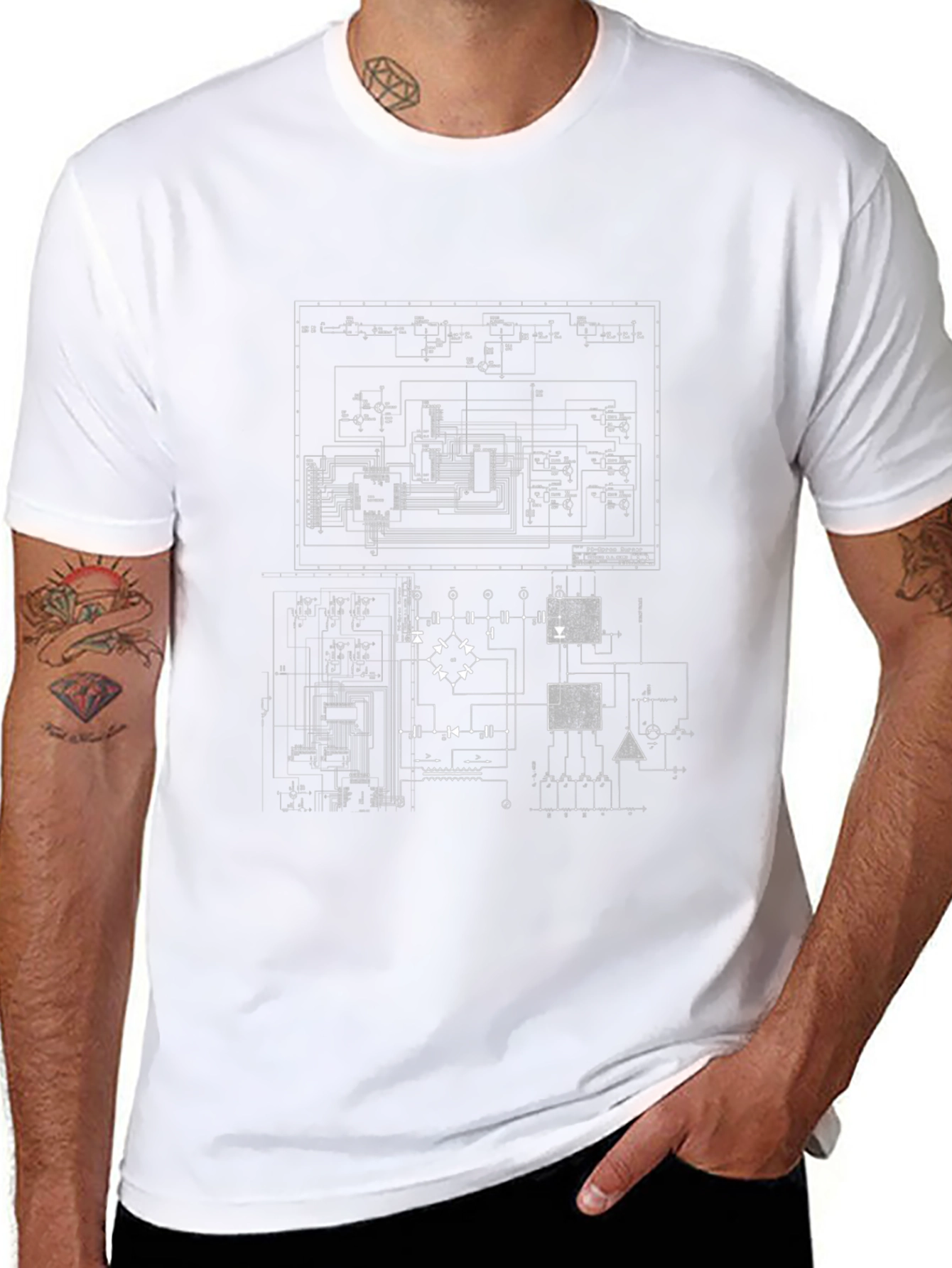 Circuit Board Graphic Black T-Shirt