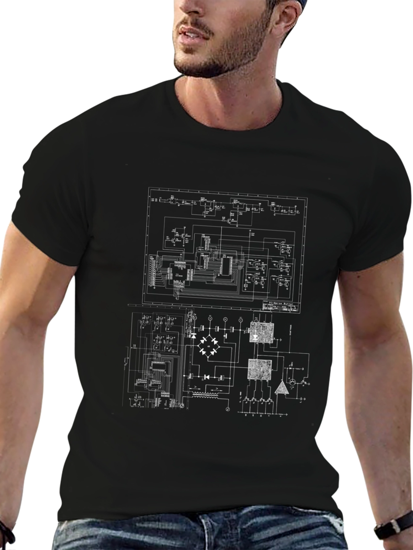 Circuit Board Graphic Black T-Shirt