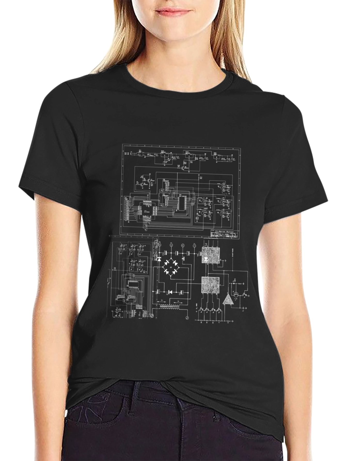 Circuit Board Graphic Black T-Shirt