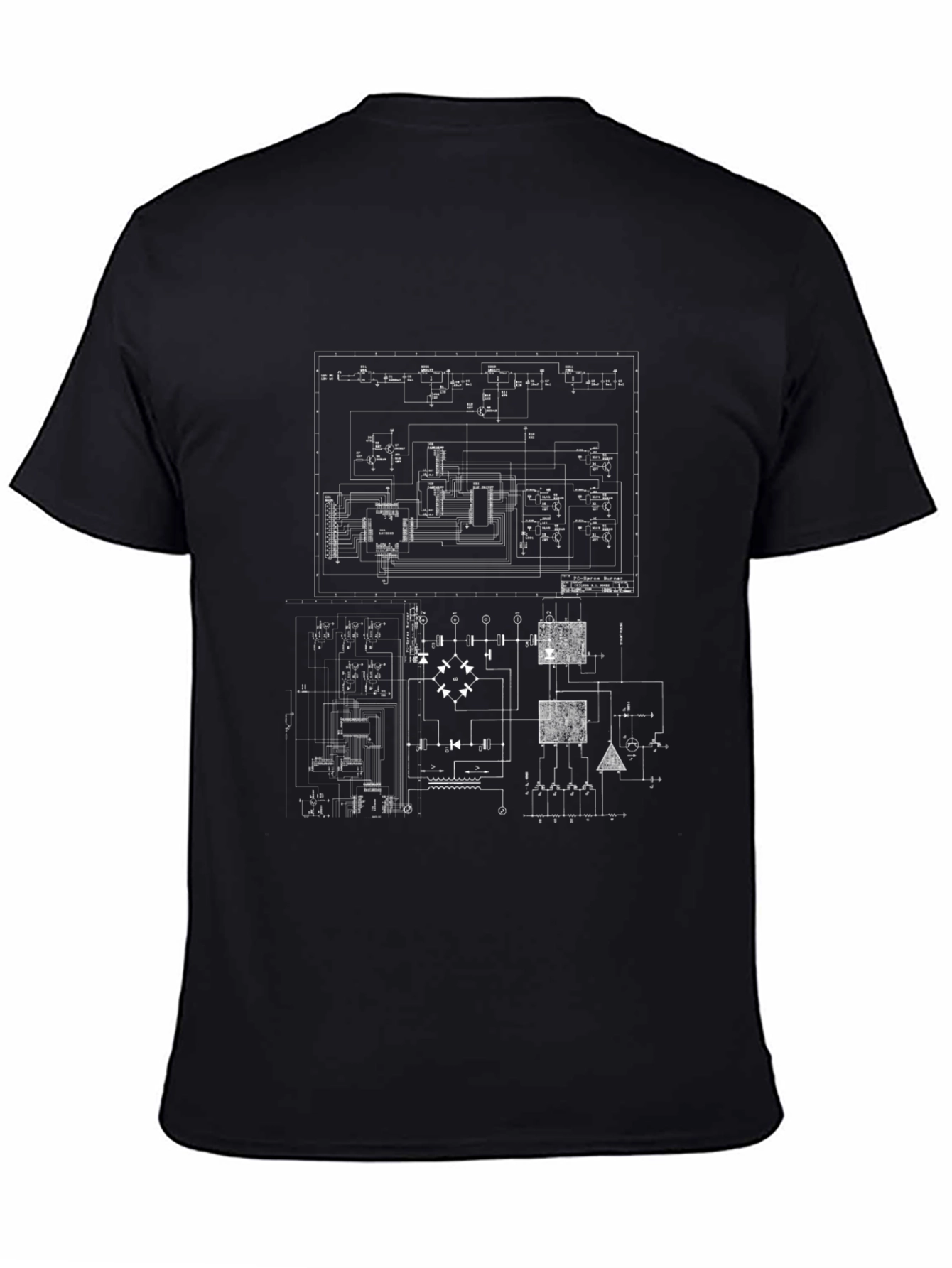 Circuit Board Graphic Black T-Shirt