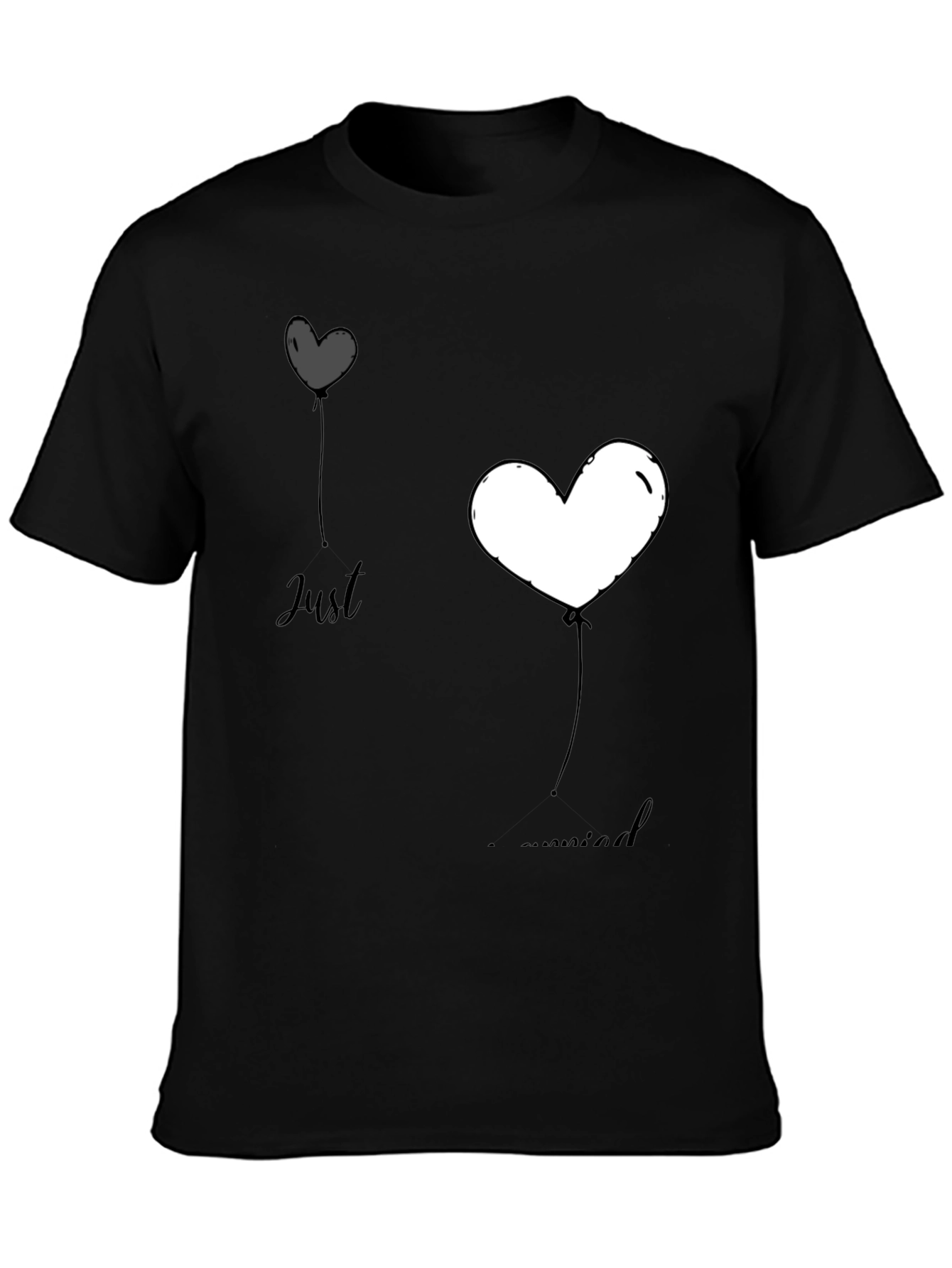 Just Married Heart Balloons Graphic Tee