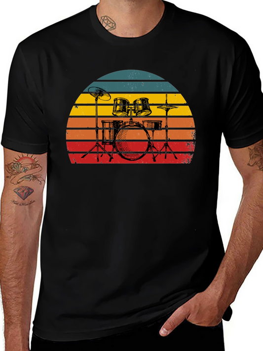 Retro Drum Set Graphic Tee