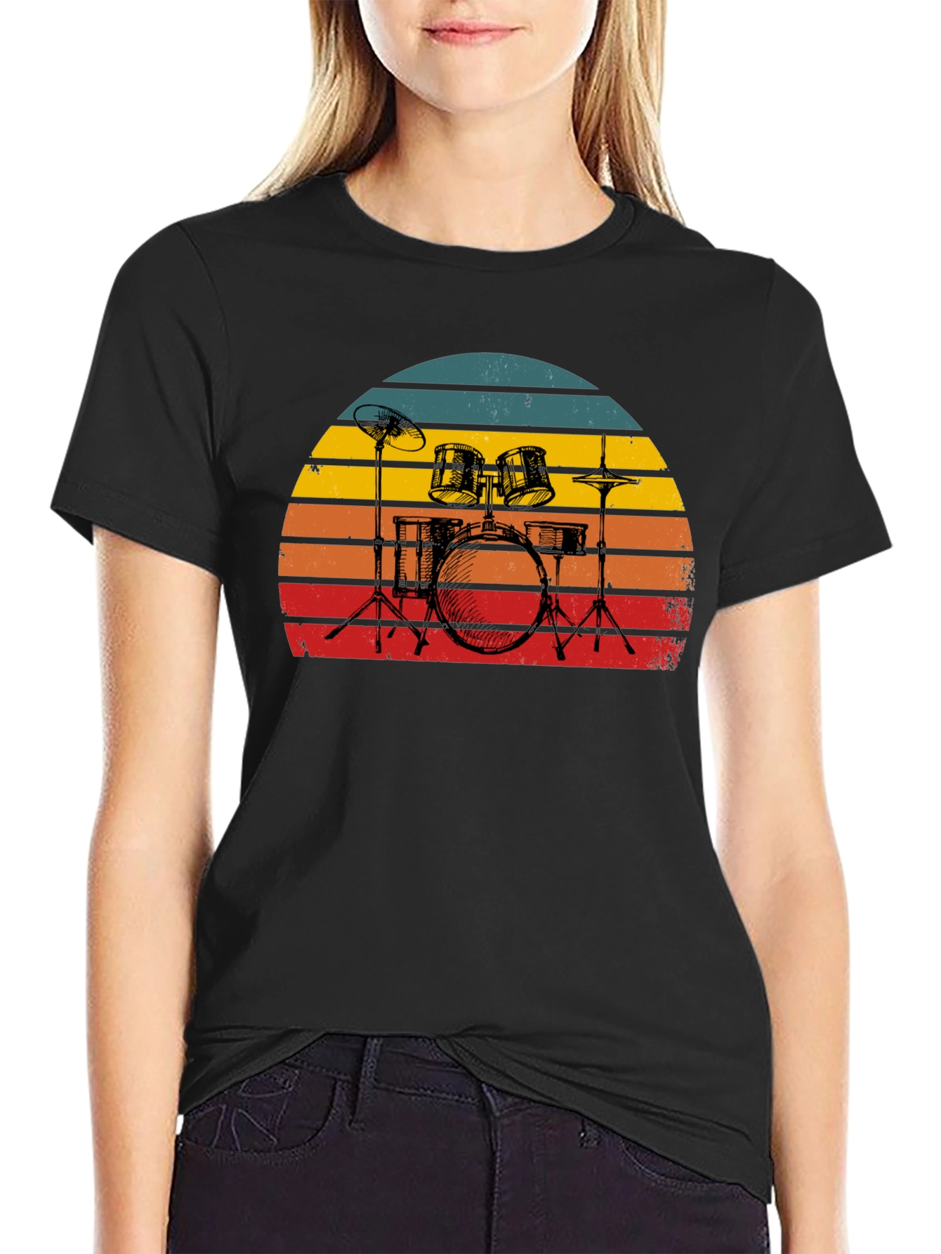 Retro Drum Set Graphic Tee