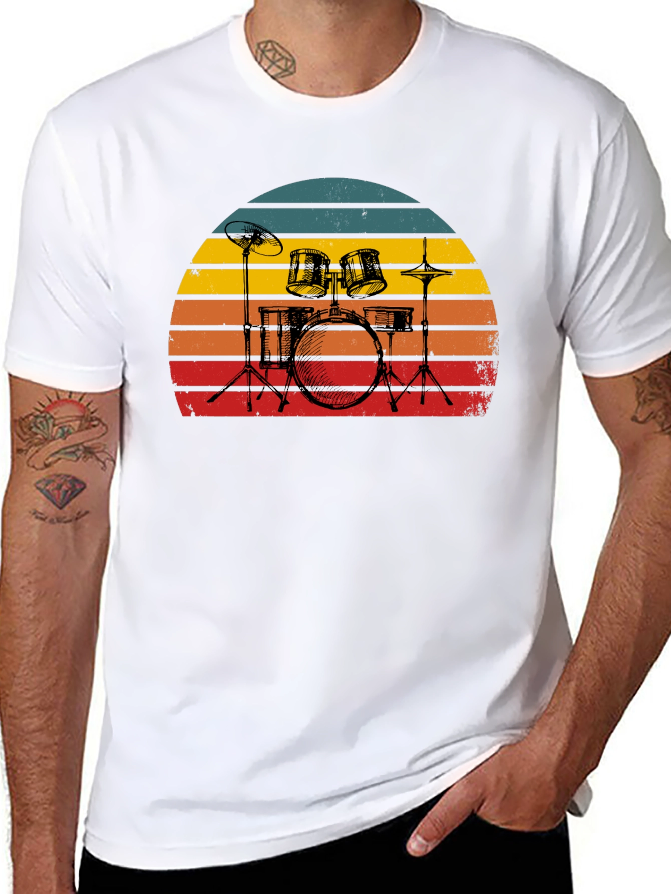 Retro Drum Set Graphic Tee