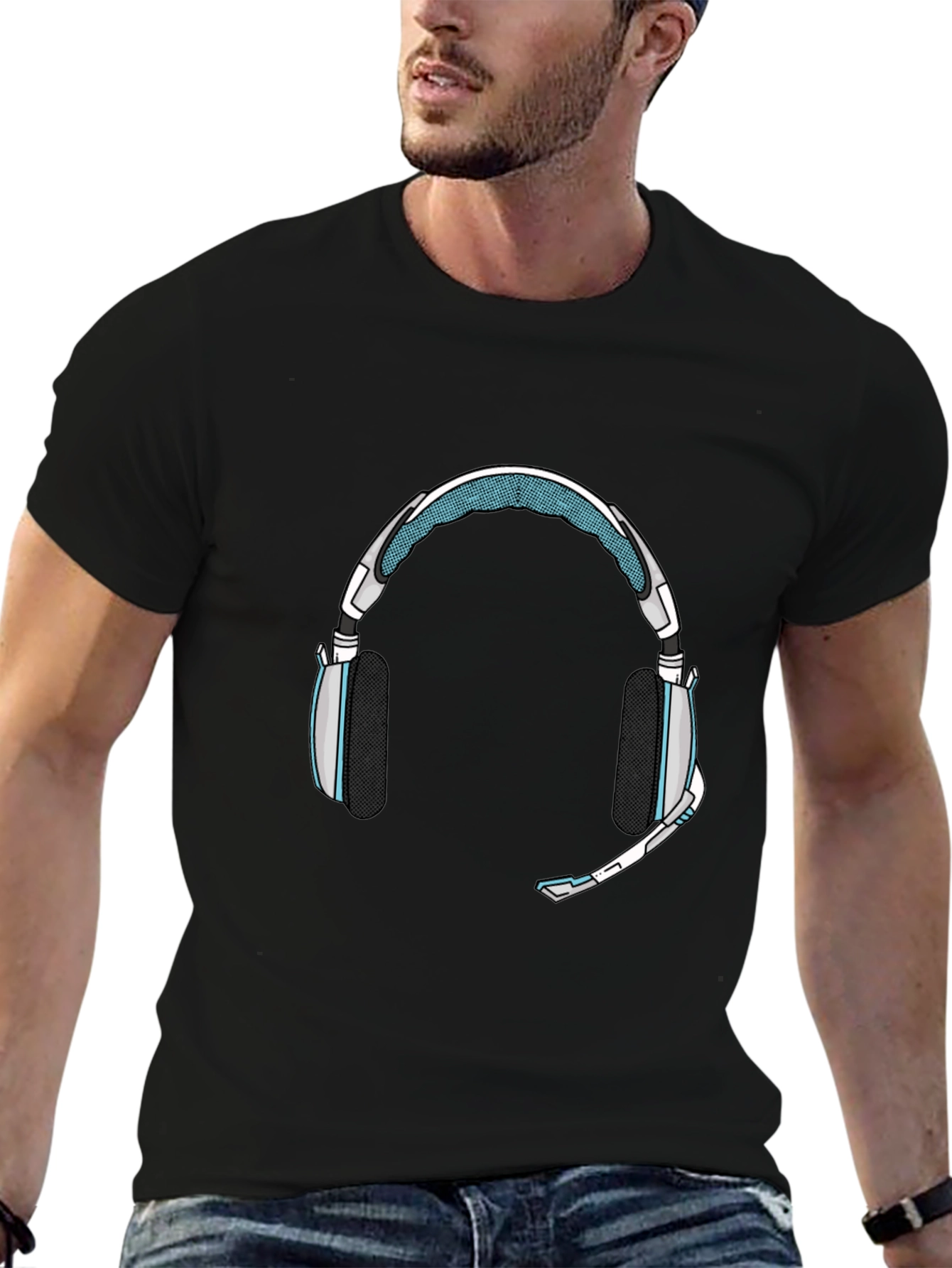 Gaming Headset Graphic Tee - Black