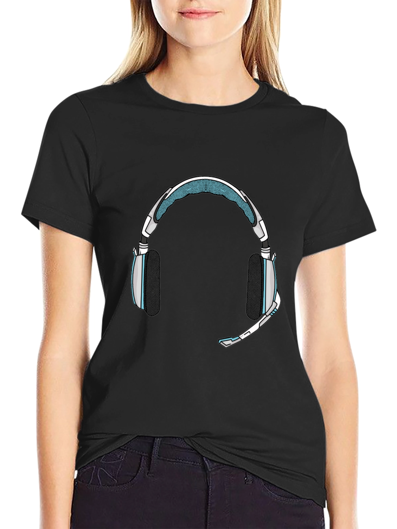 Gaming Headset Graphic Tee - Black