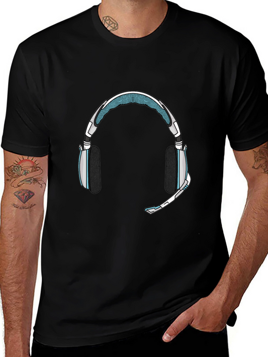 Gaming Headset Graphic Tee - Black