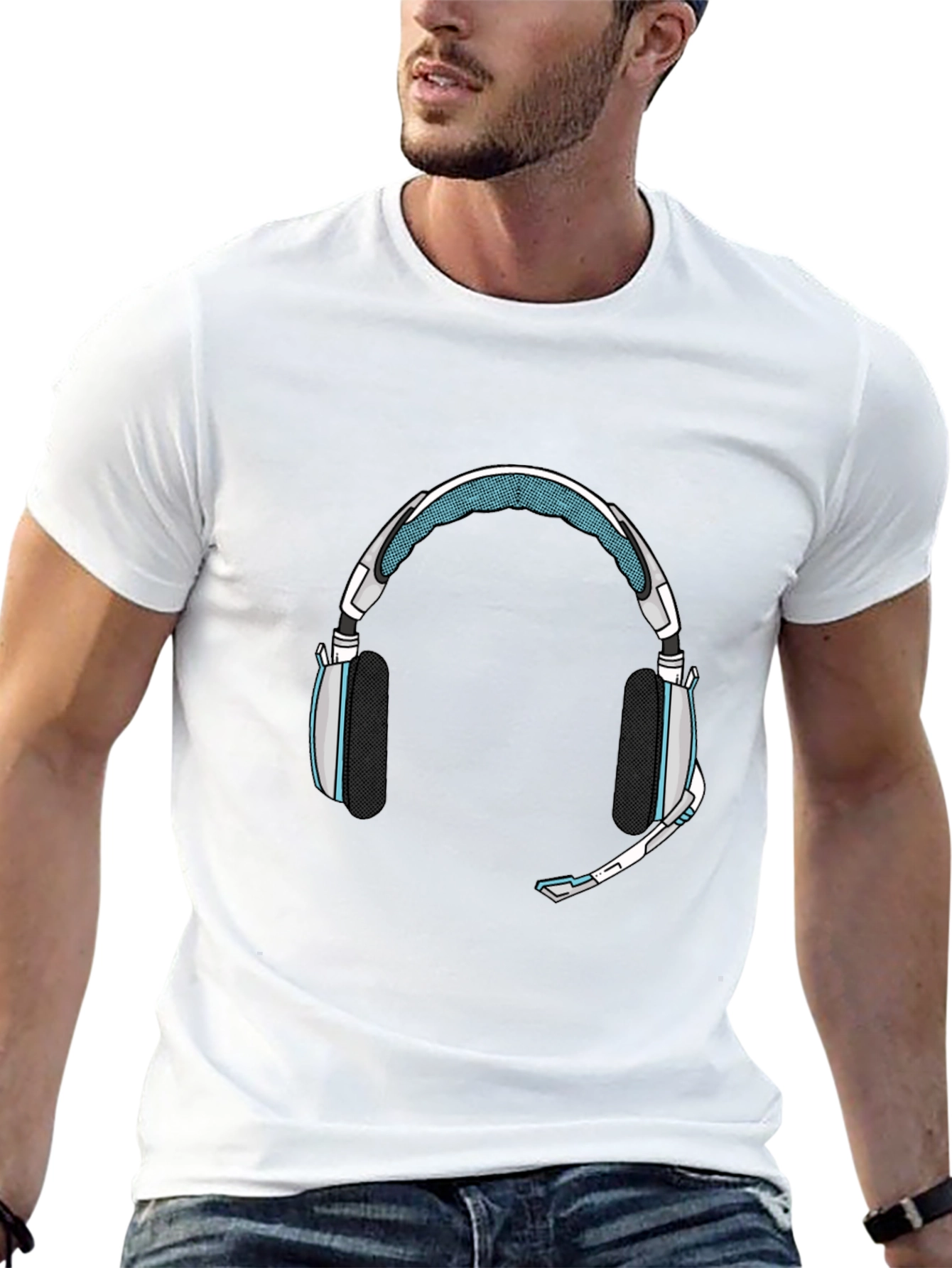 Gaming Headset Graphic Tee - Black