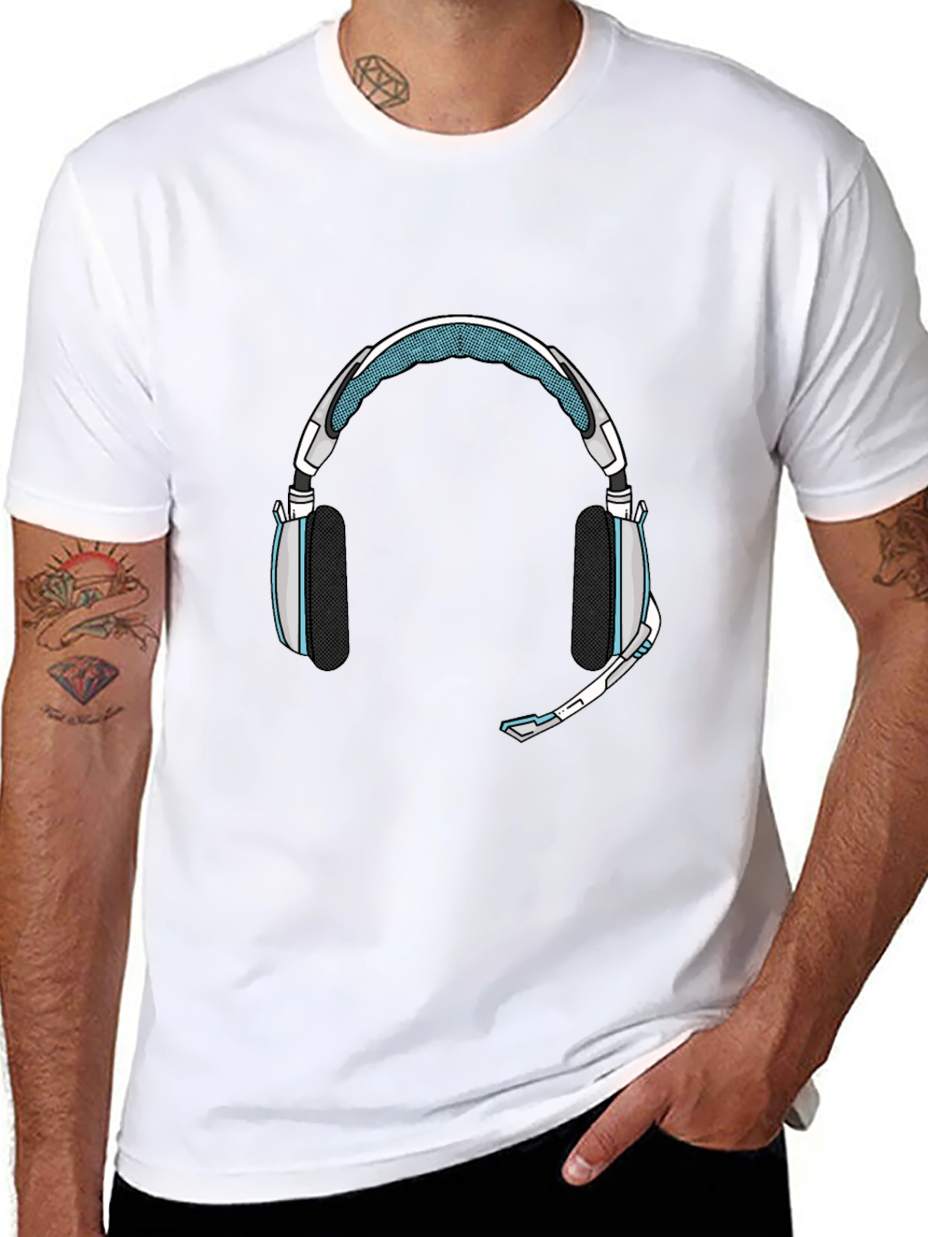 Gaming Headset Graphic Tee - Black