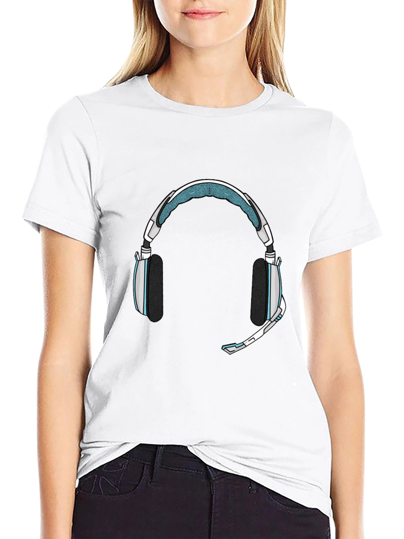 Gaming Headset Graphic Tee - Black