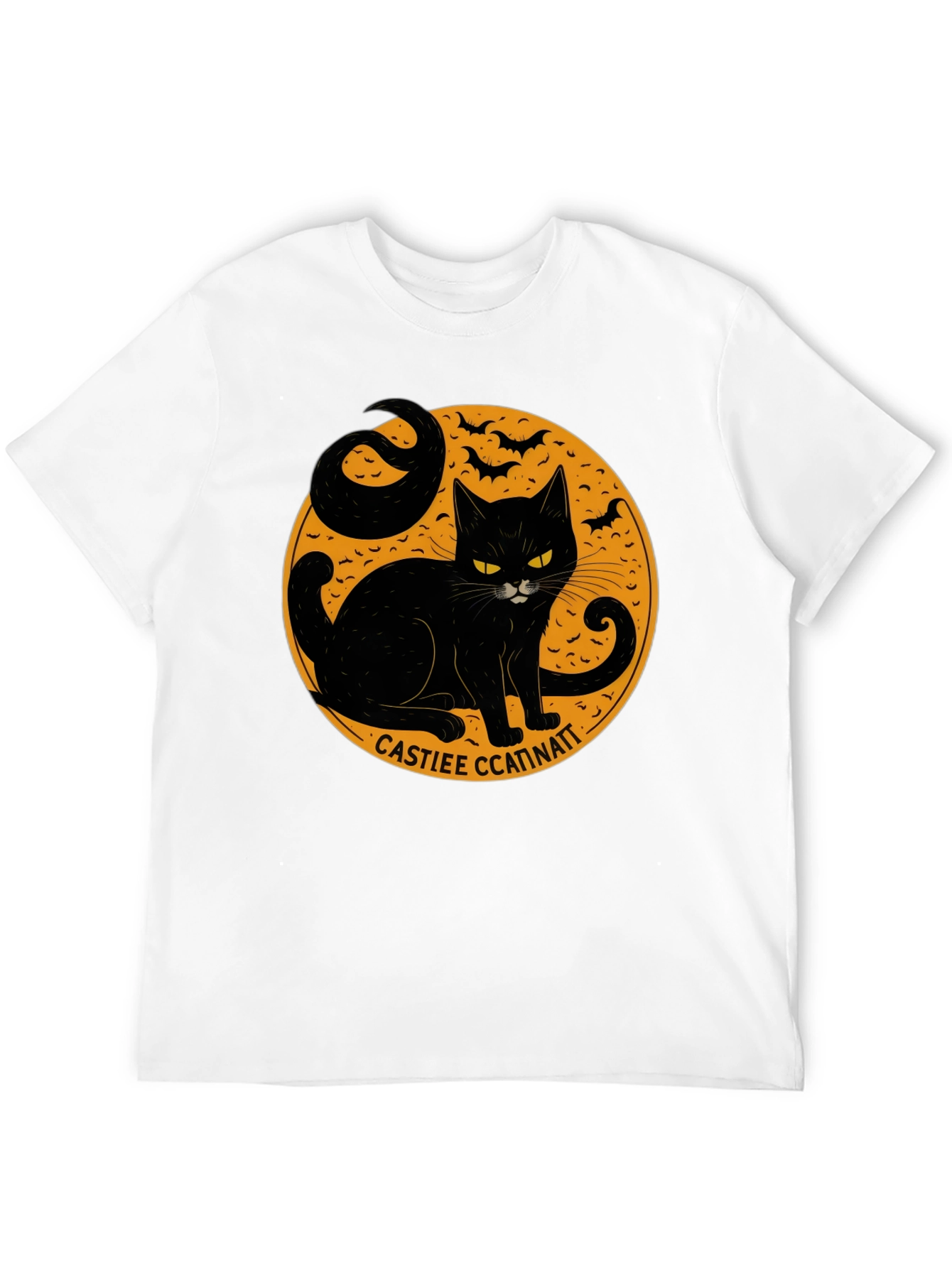 Halloween Black Cat Graphic T-Shirt