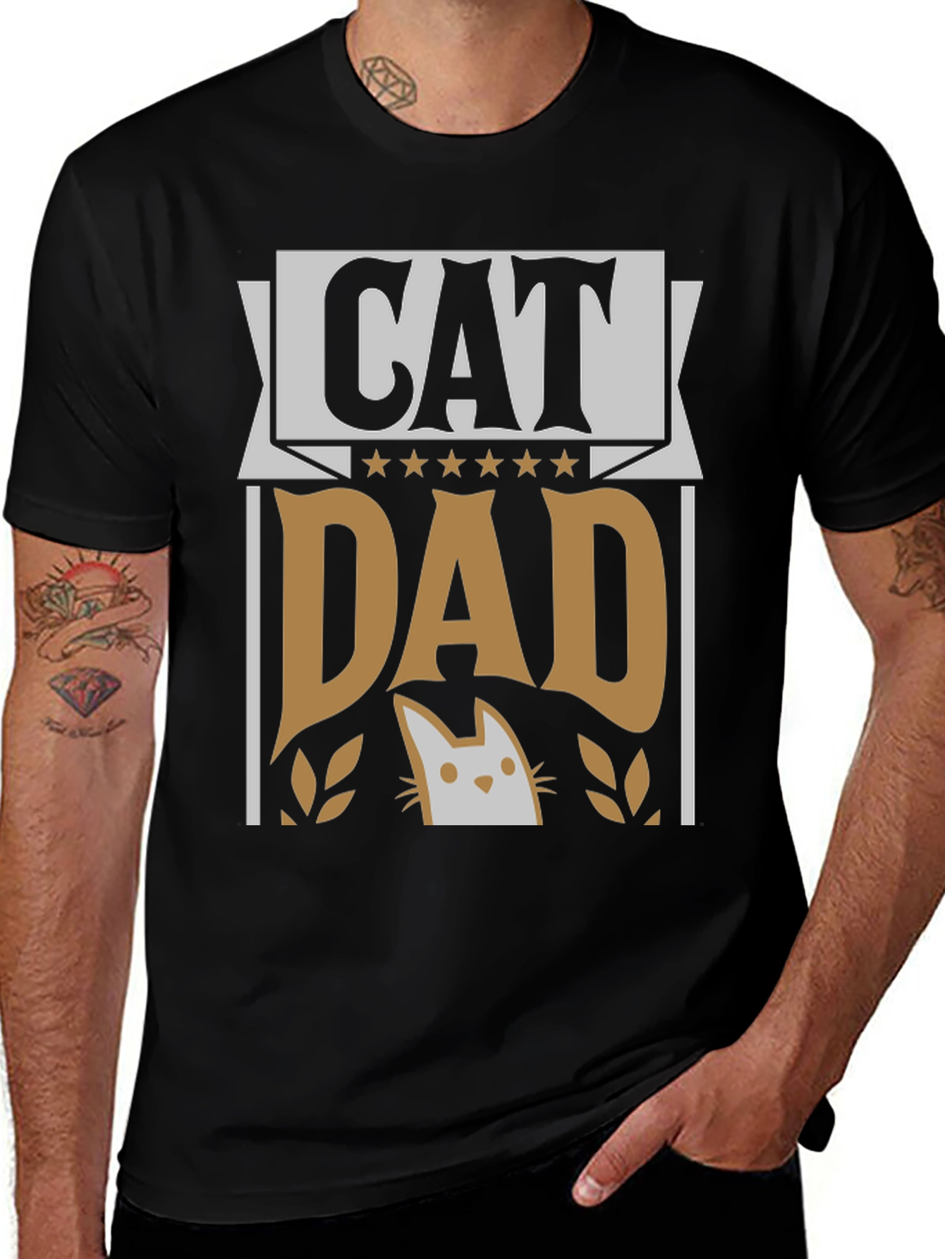 Cat Dad Graphic Tee - Perfect Gift for Cat Lovers