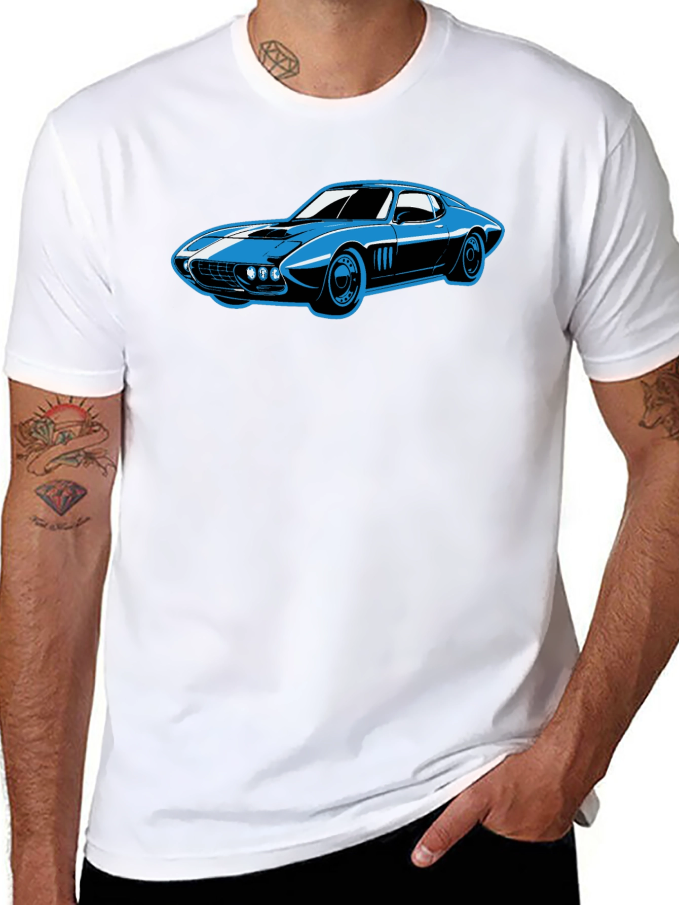 Cool Car Graphic Tee - Black T-Shirt