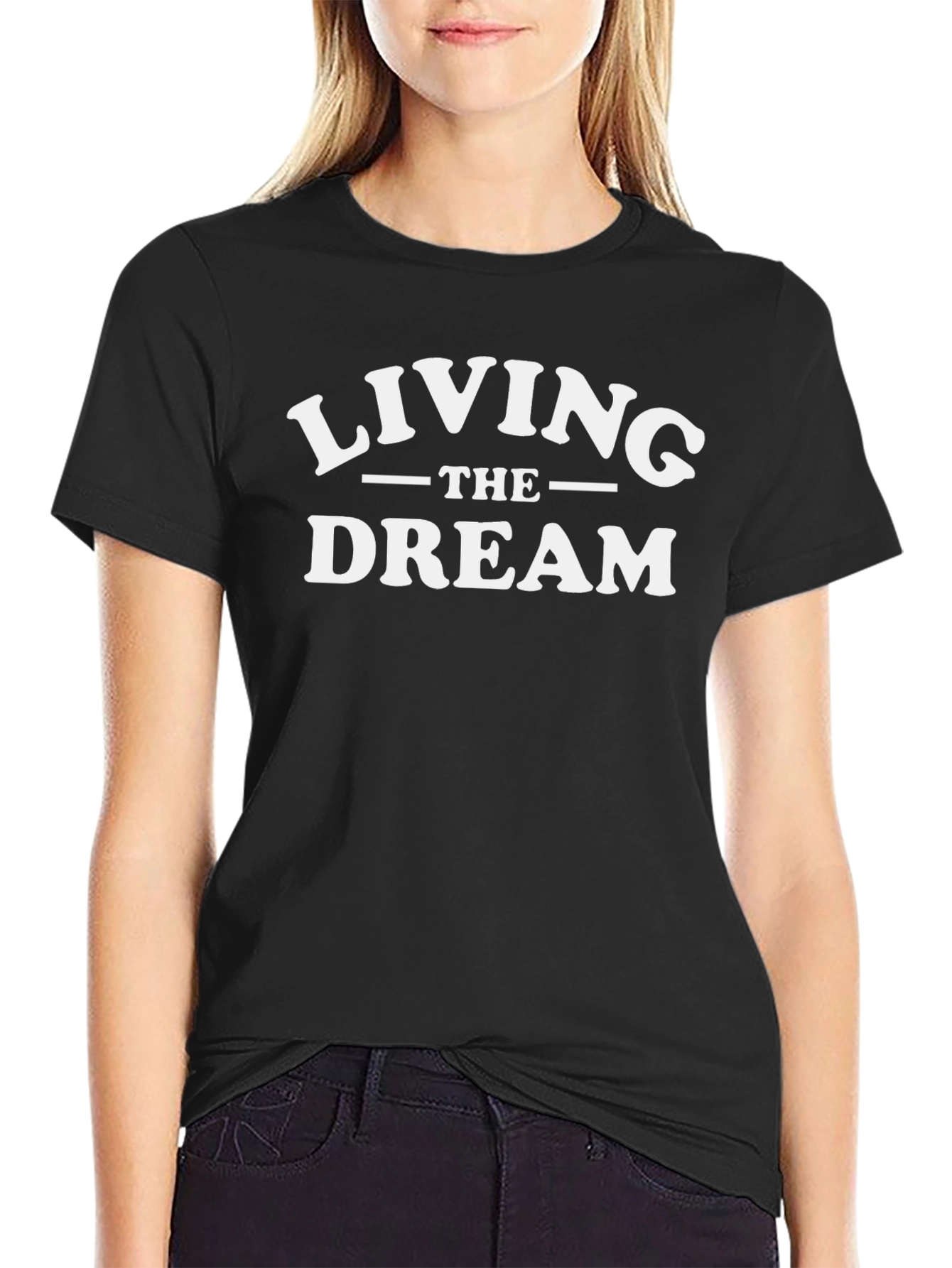 Living The Dream Black Graphic Tee Shirt