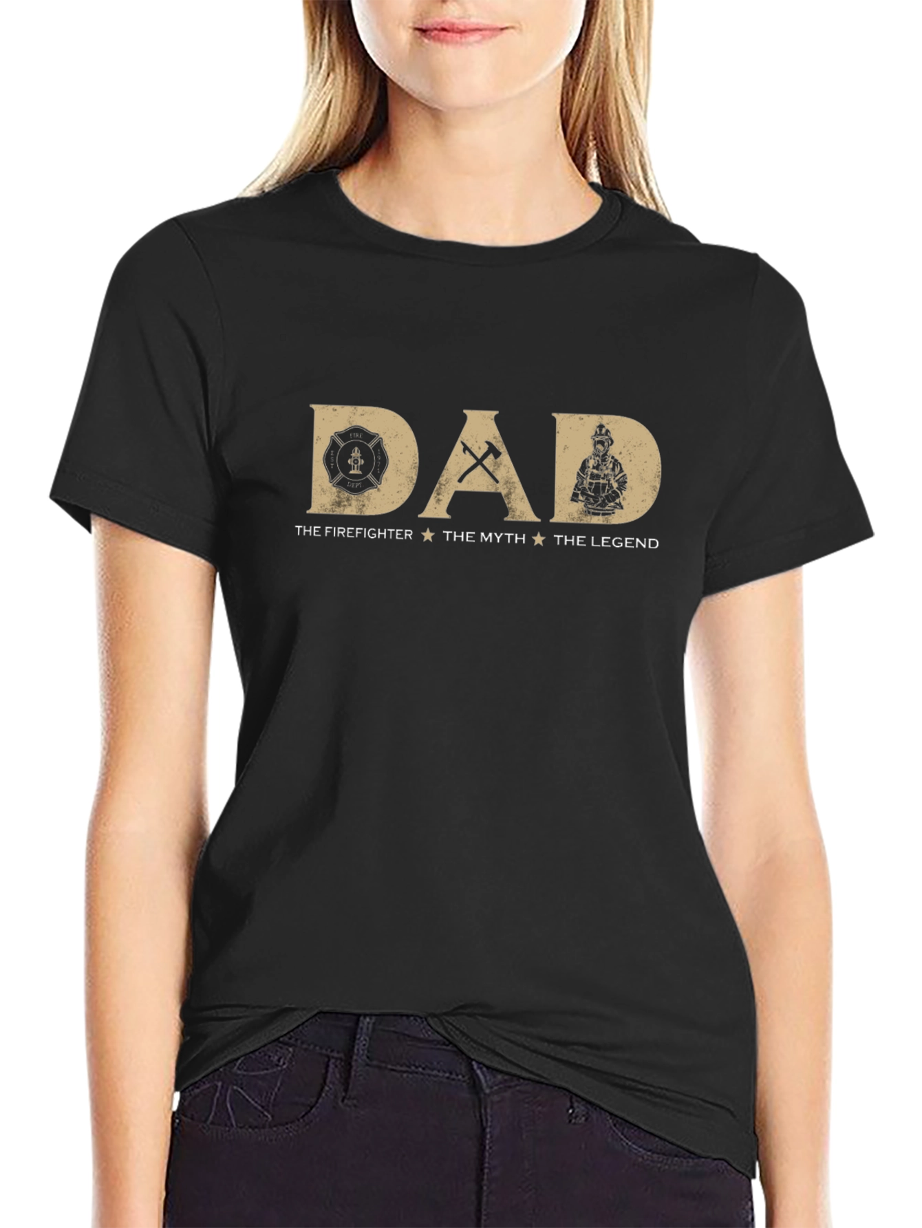 Firefighter Dad T-Shirt - The Myth The Legend