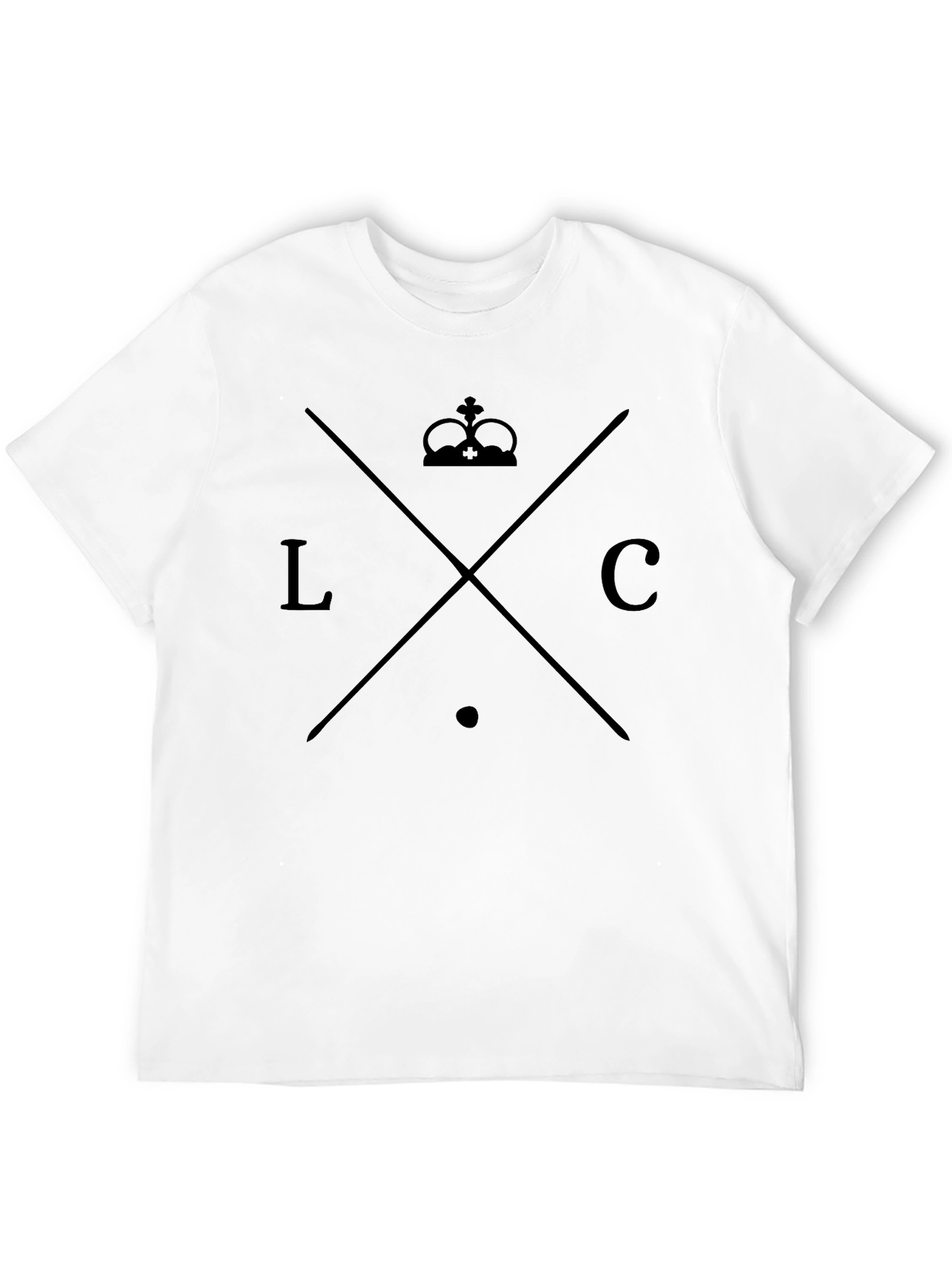 Mens Black Graphic Tee - Crown LC Design