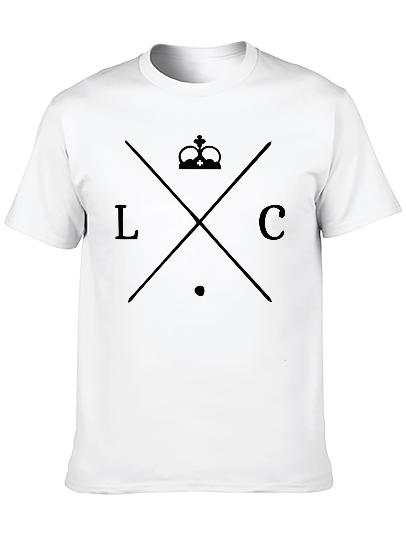 Mens Black Graphic Tee - Crown LC Design