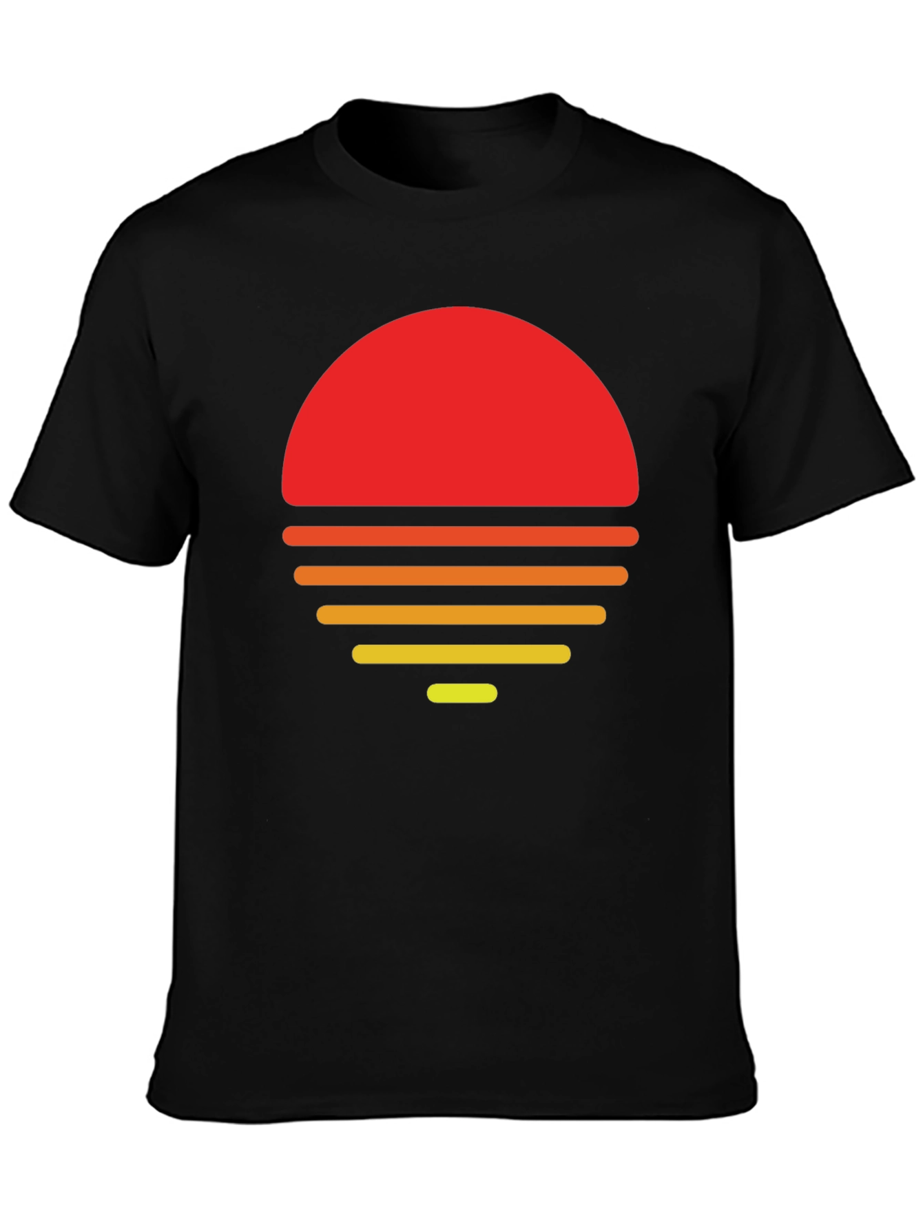 Retro Sunset Graphic T-Shirt - Black