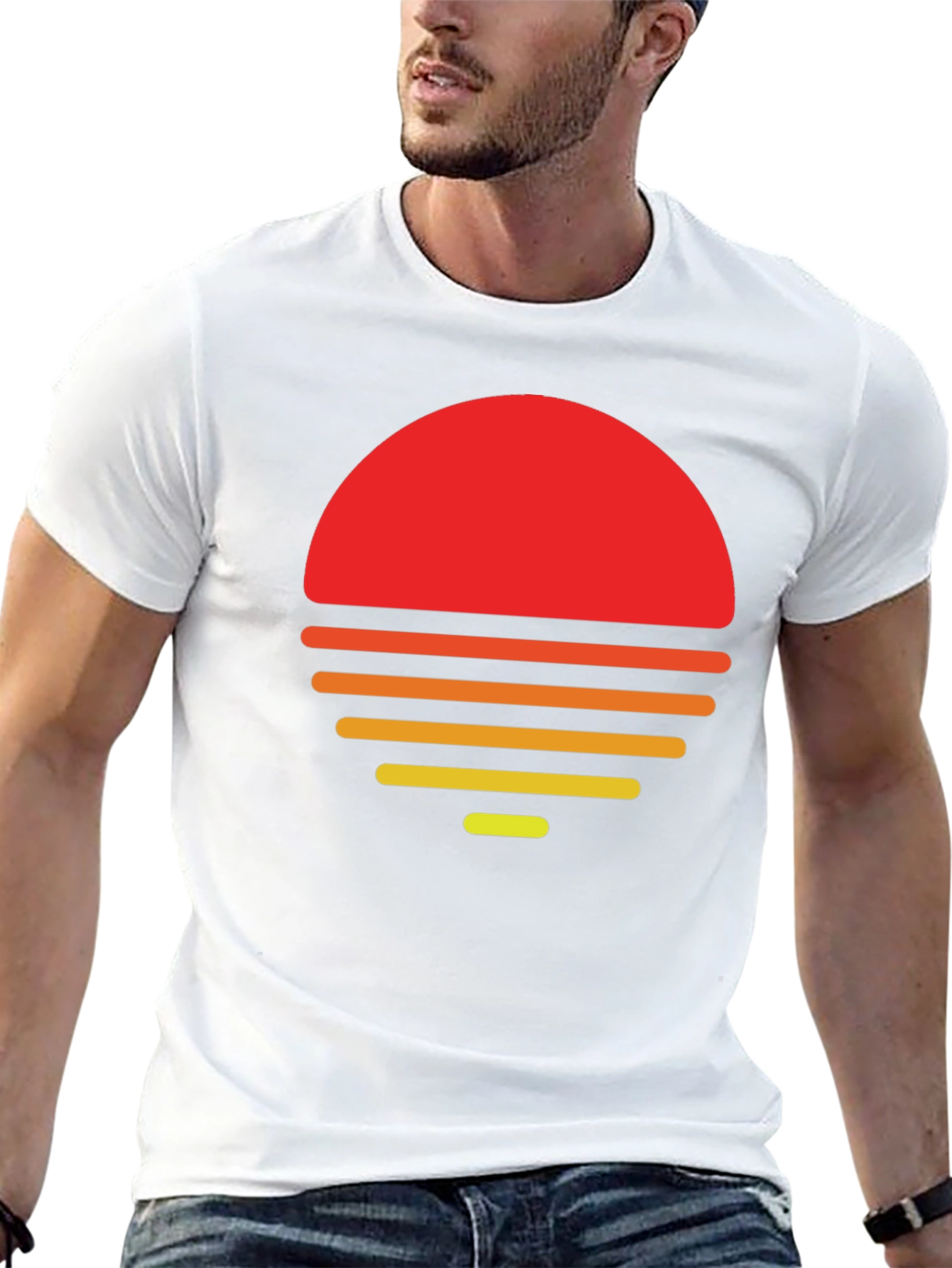 Retro Sunset Graphic T-Shirt - Black