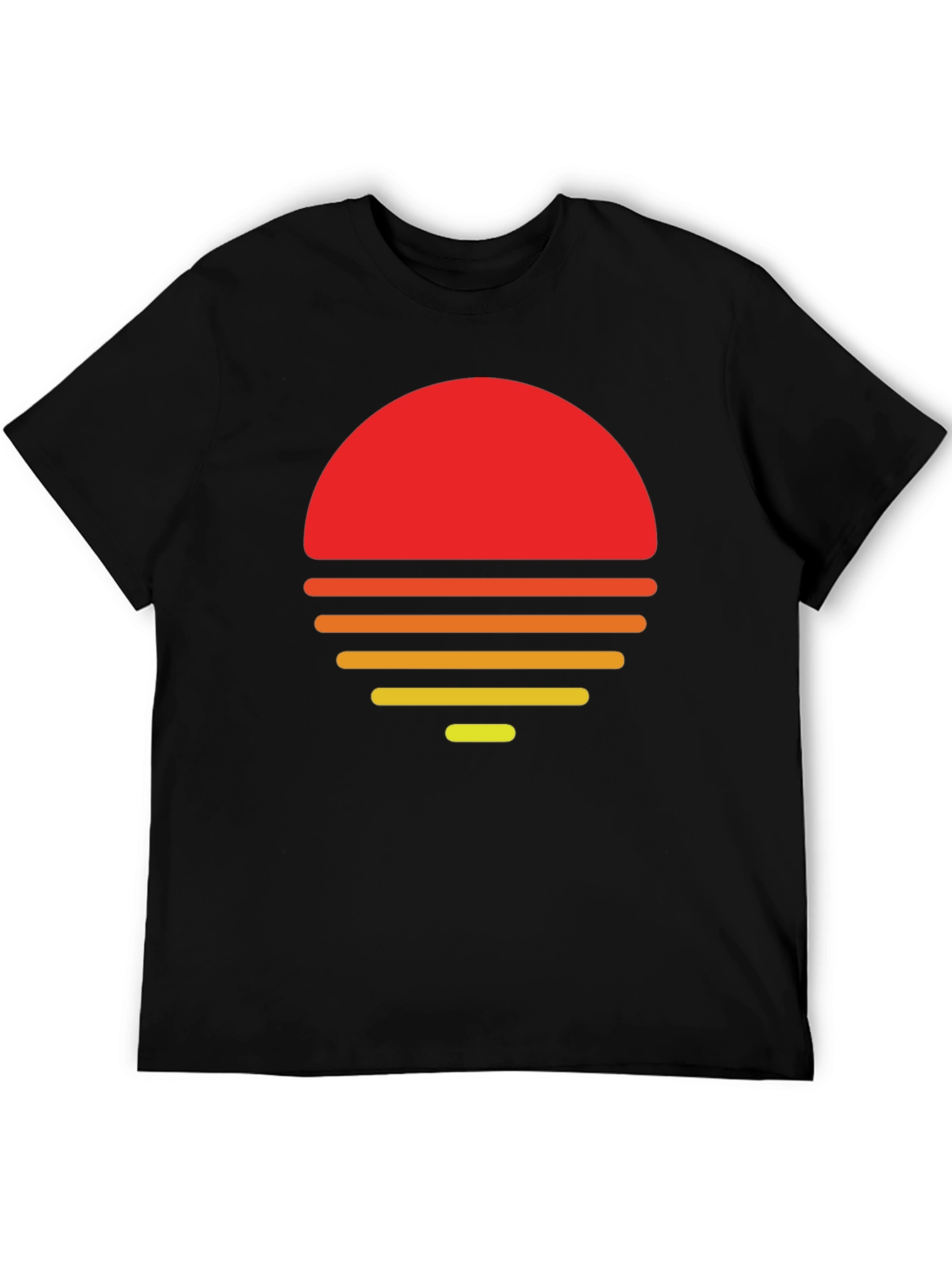 Retro Sunset Graphic T-Shirt - Black
