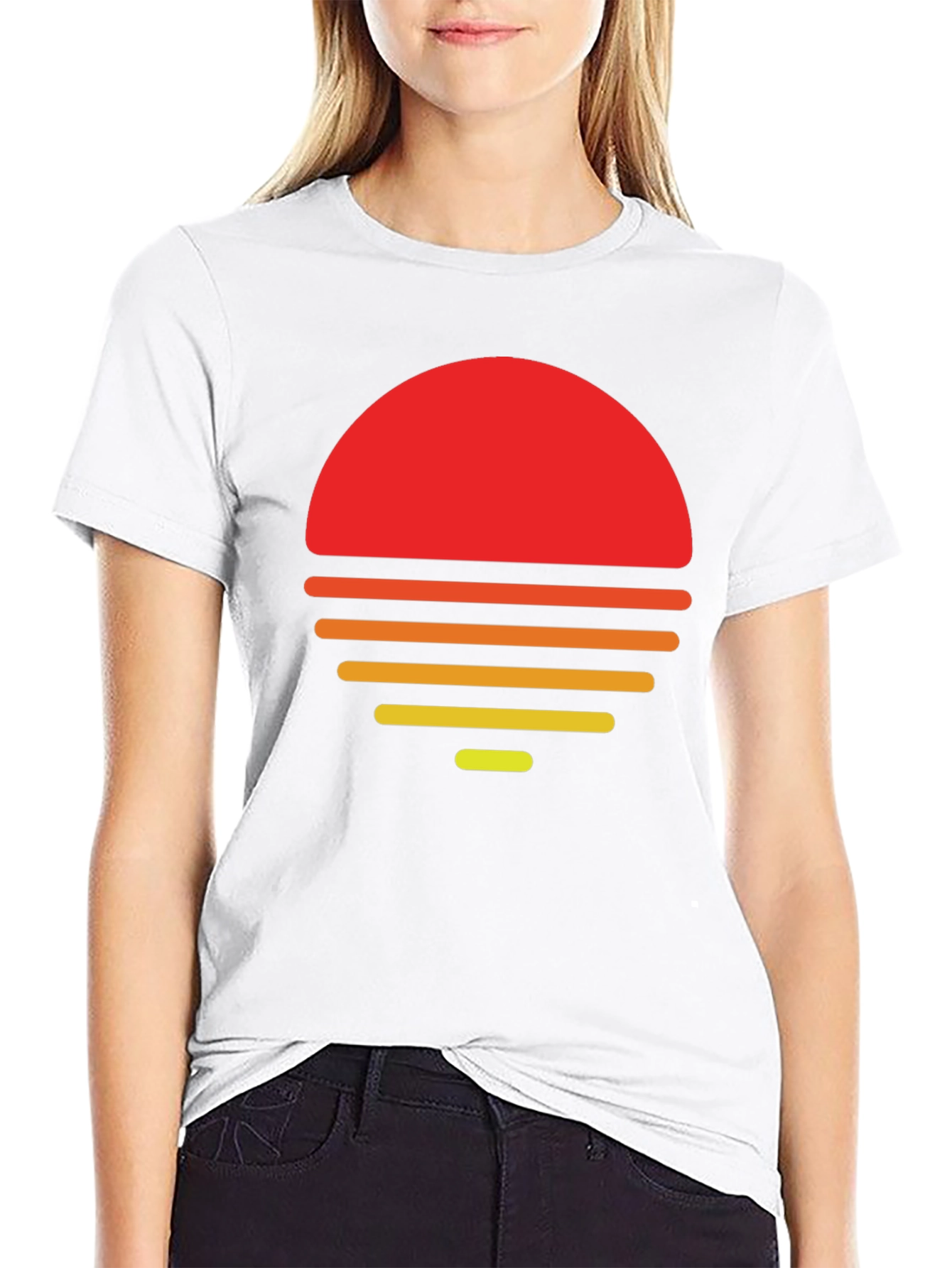 Retro Sunset Graphic T-Shirt - Black