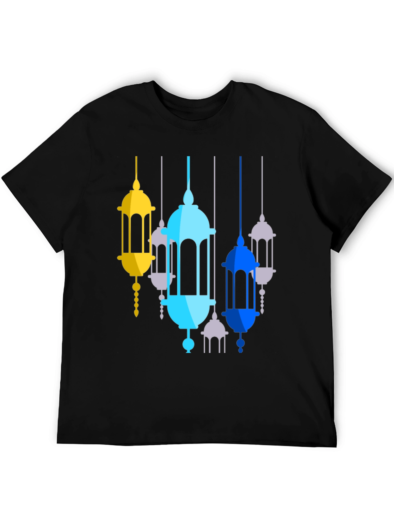 Lantern Graphic Print Black T-Shirt